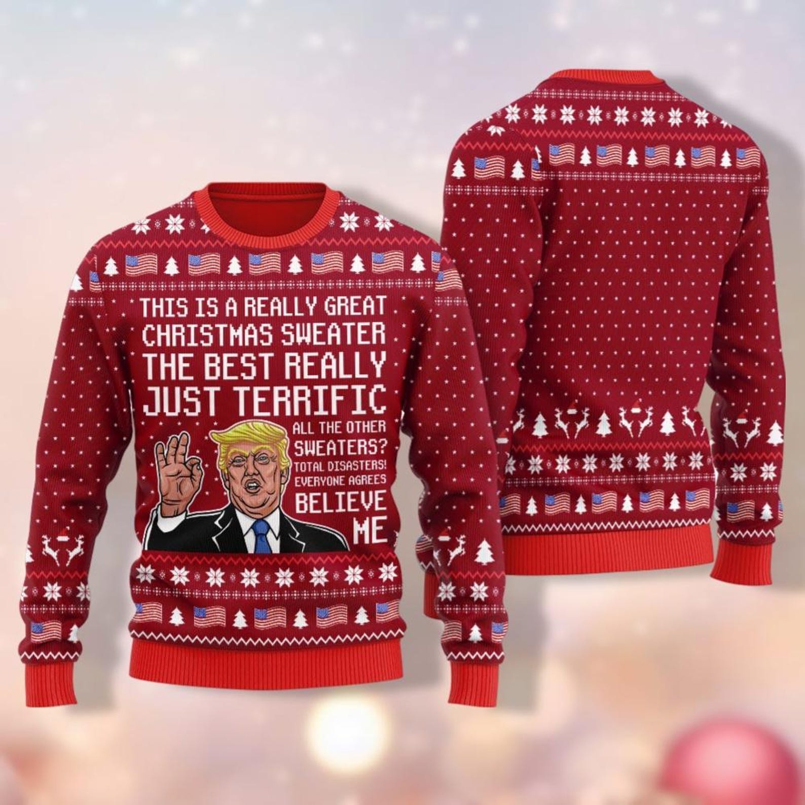 Trump2024 This Is a Really Great Christmas Sweater, Funny Ugly Holiday Sweater