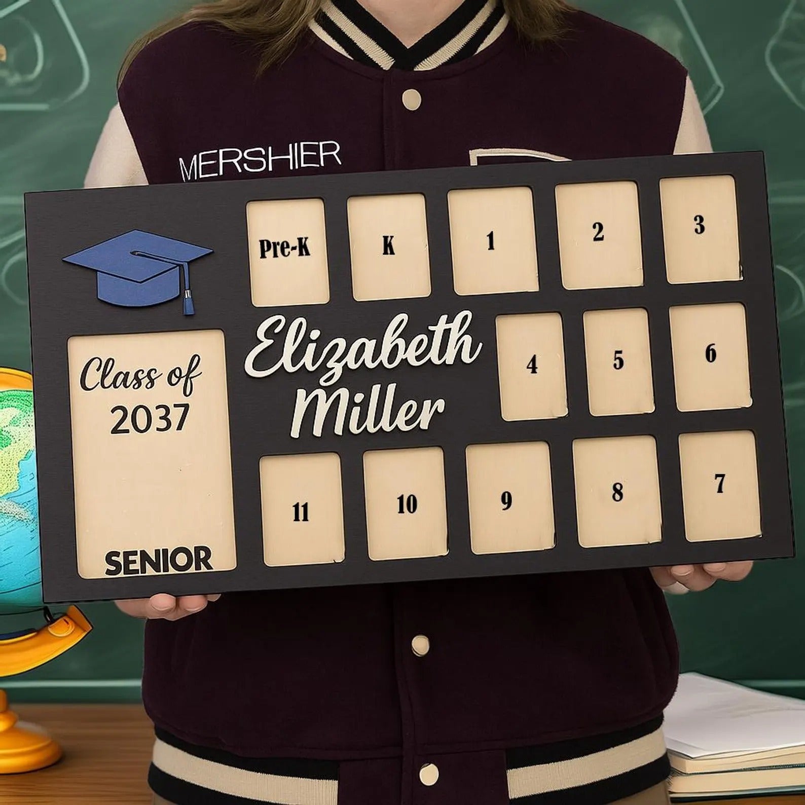 Personalized School Years Photo Frame for Kids, Custom PreK to 12th Grade Picture Frames, Graduation Gift, Birthday Gift