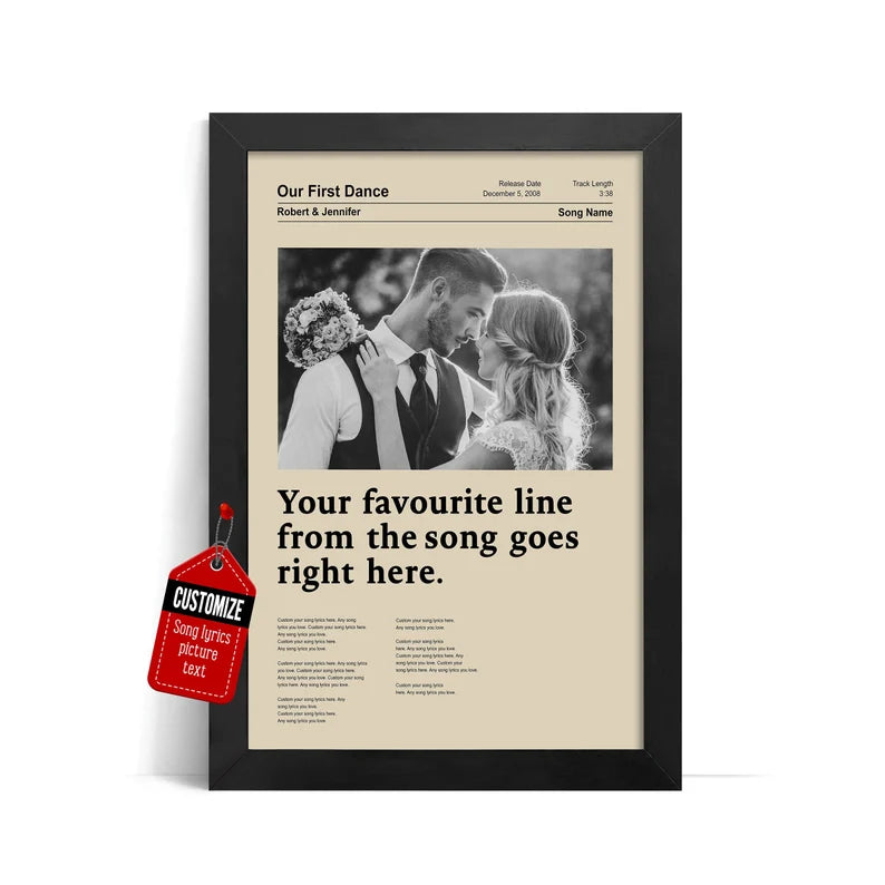 Our First Dance Vinyl Record Custom Song Lyrics, Anniversary Gifts For Her