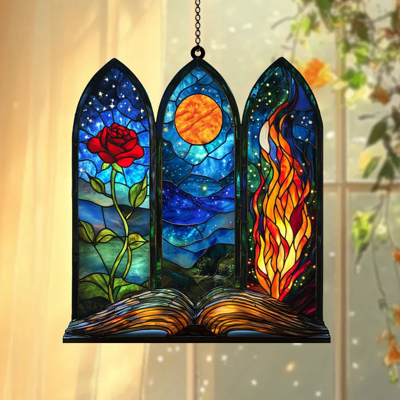 Spring Court Window Hanging Acrylic Suncatcher Ornament, Bookish Gift, Book Reader Gift