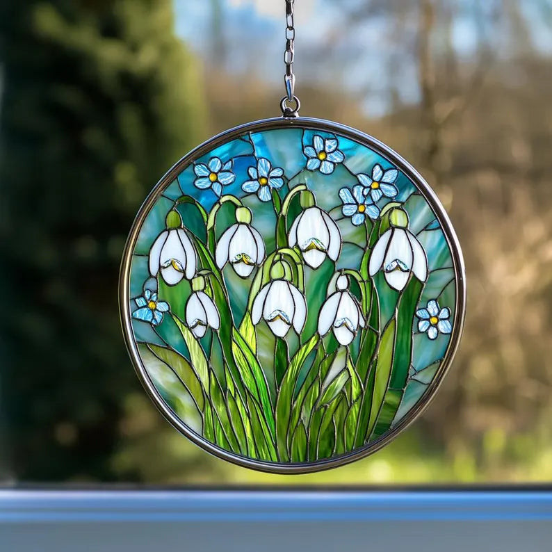 Snowdrops Acrylic Ornament, Gift for Flower Lovers