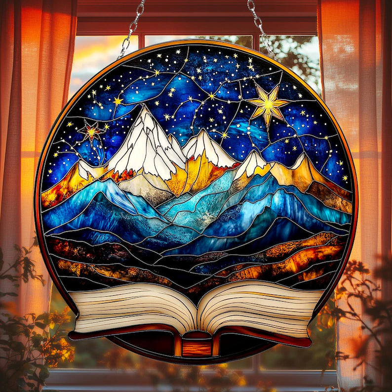 Bookaholic Acrylic Suncatcher Ornament, Bookish Gift, Book Reader Gift