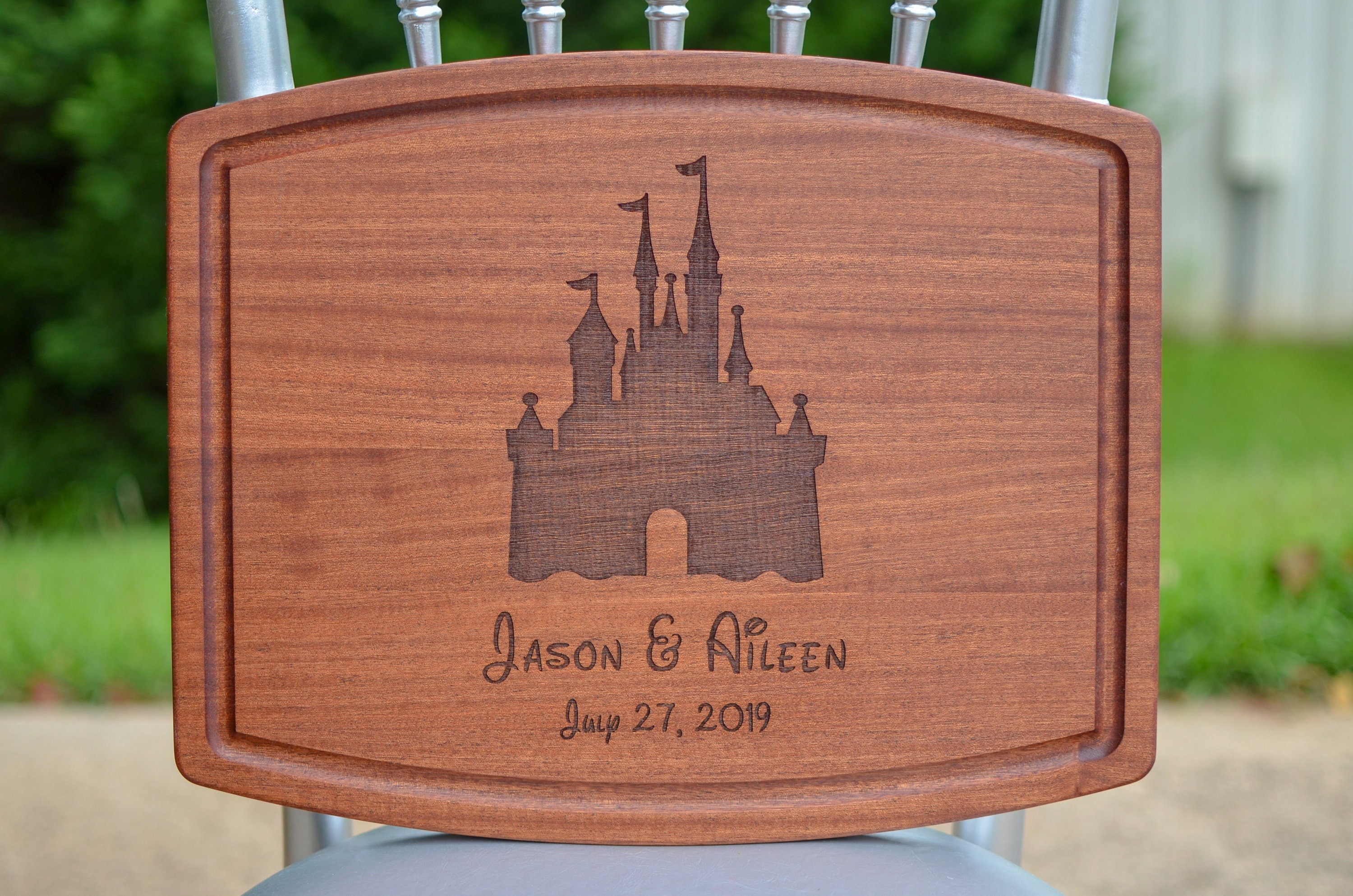 Disney Castle Personalized Engraved Cutting Board, Wedding Gift