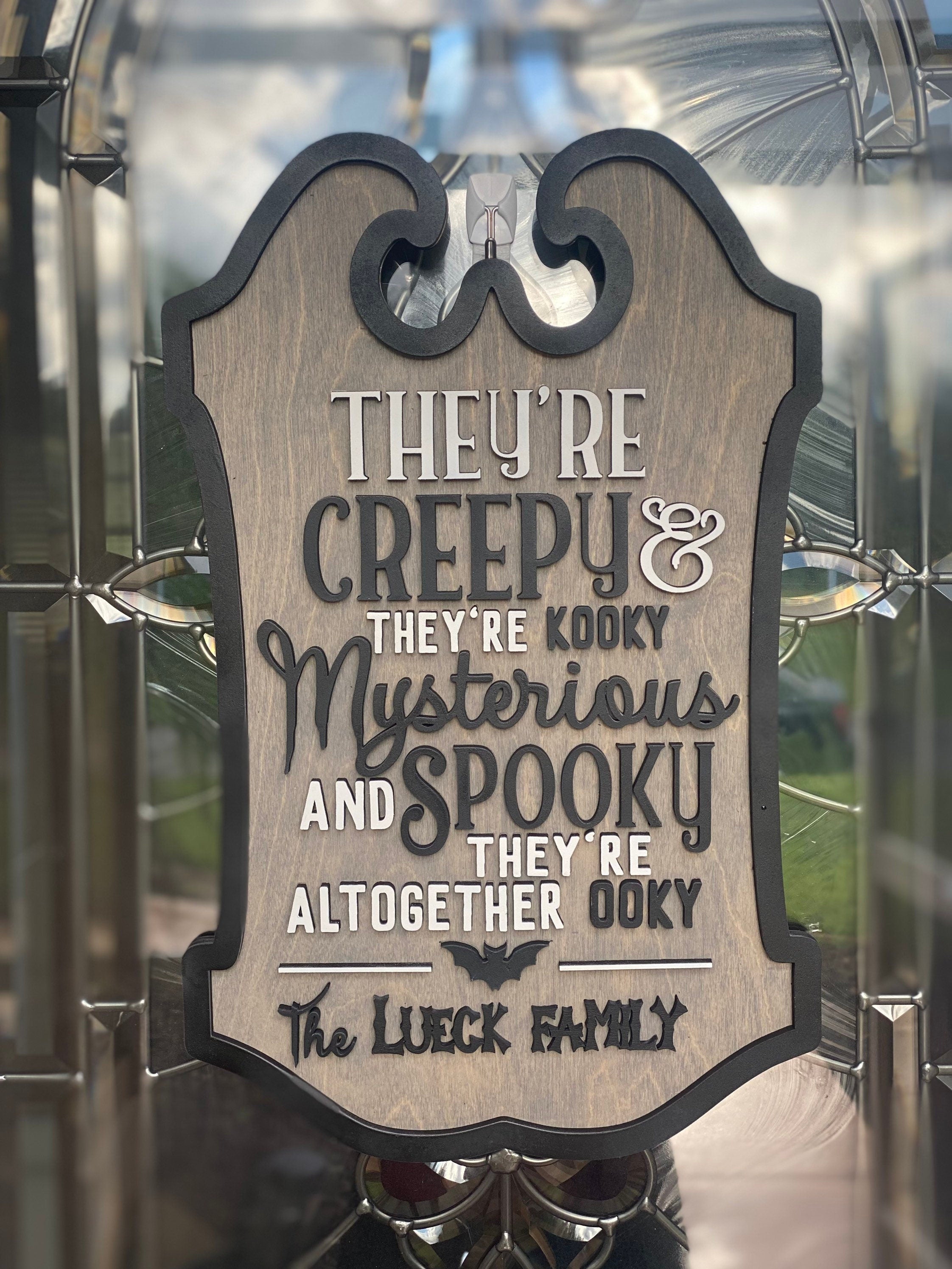 They’re Creepy & They’re Kooky Custom Last Name Halloween Sign, Halloween Decor