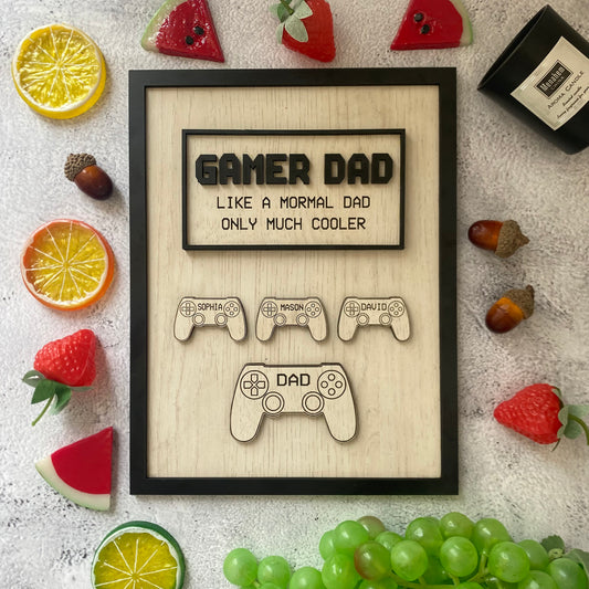 Custom Gamer Dad Puzzle Sign, Father's Day Gift for Dad, , Wooden Decor Gift, Custom Puzzle Sign