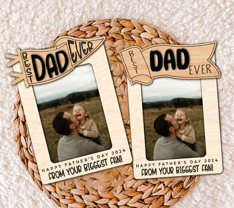 Best Dad Ever Personalized Gift For Dad, Father's Day Fridge Photo Magnet, Gifts For Dad