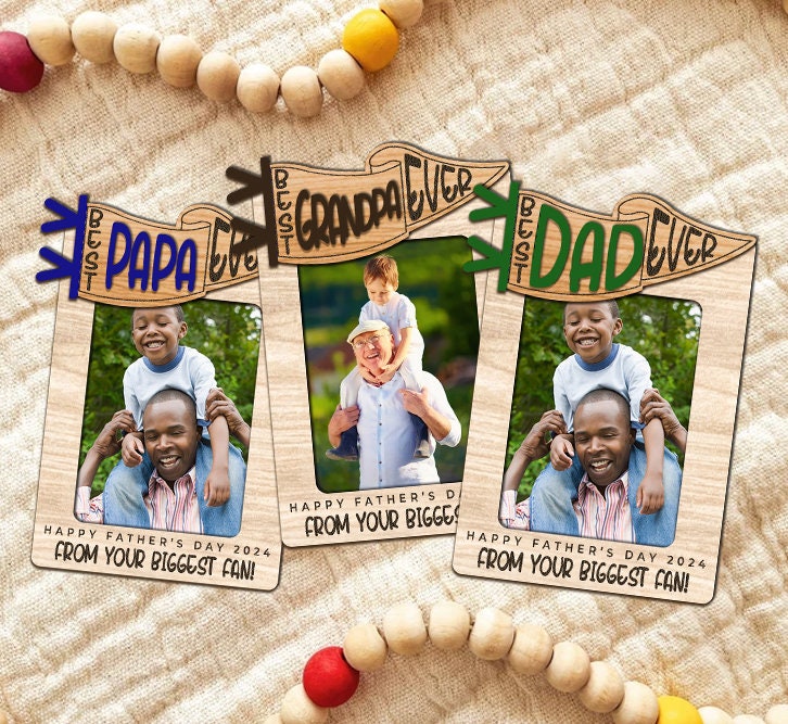 Best Papa Ever Personalized Gift For Dad, Father's Day Fridge Photo Magnet, Gifts For Dad