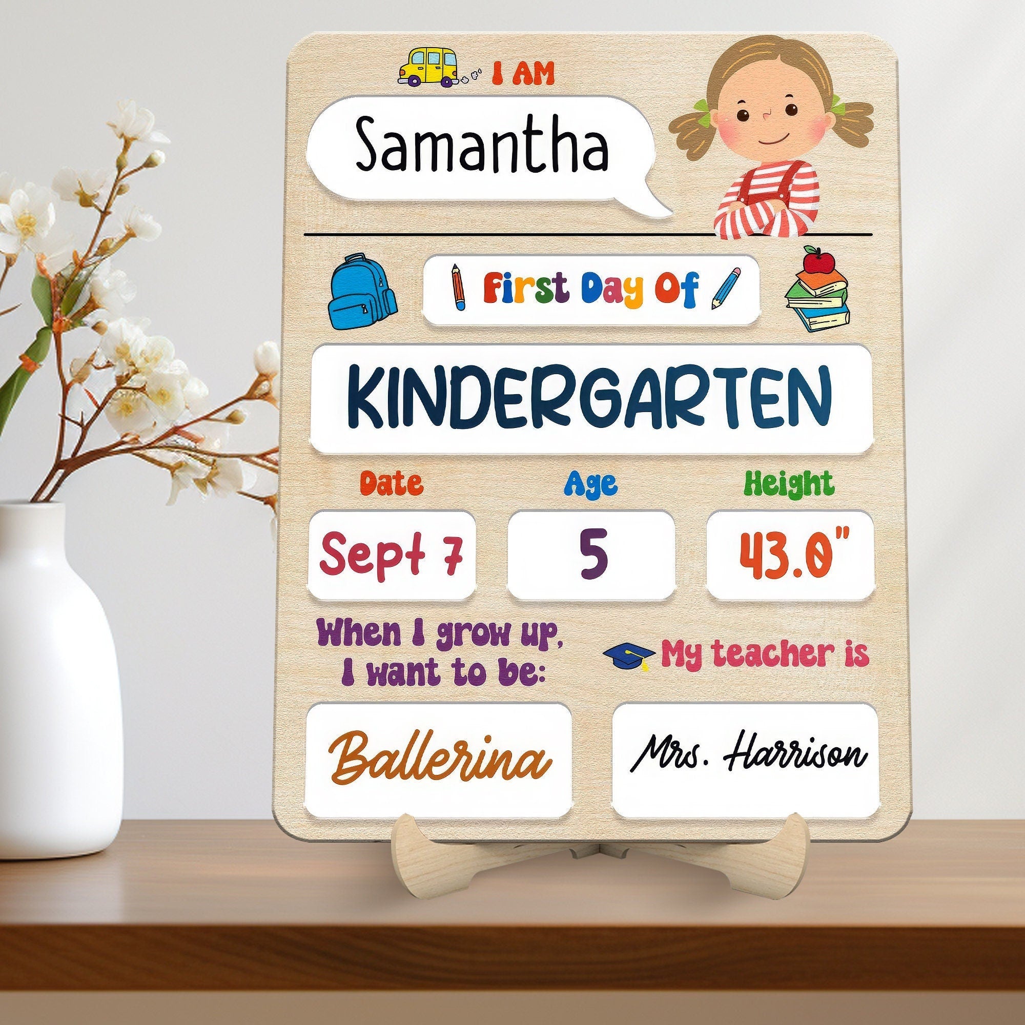 First and Last Day of School Custom Wooden Board Sign, Back To School Gift