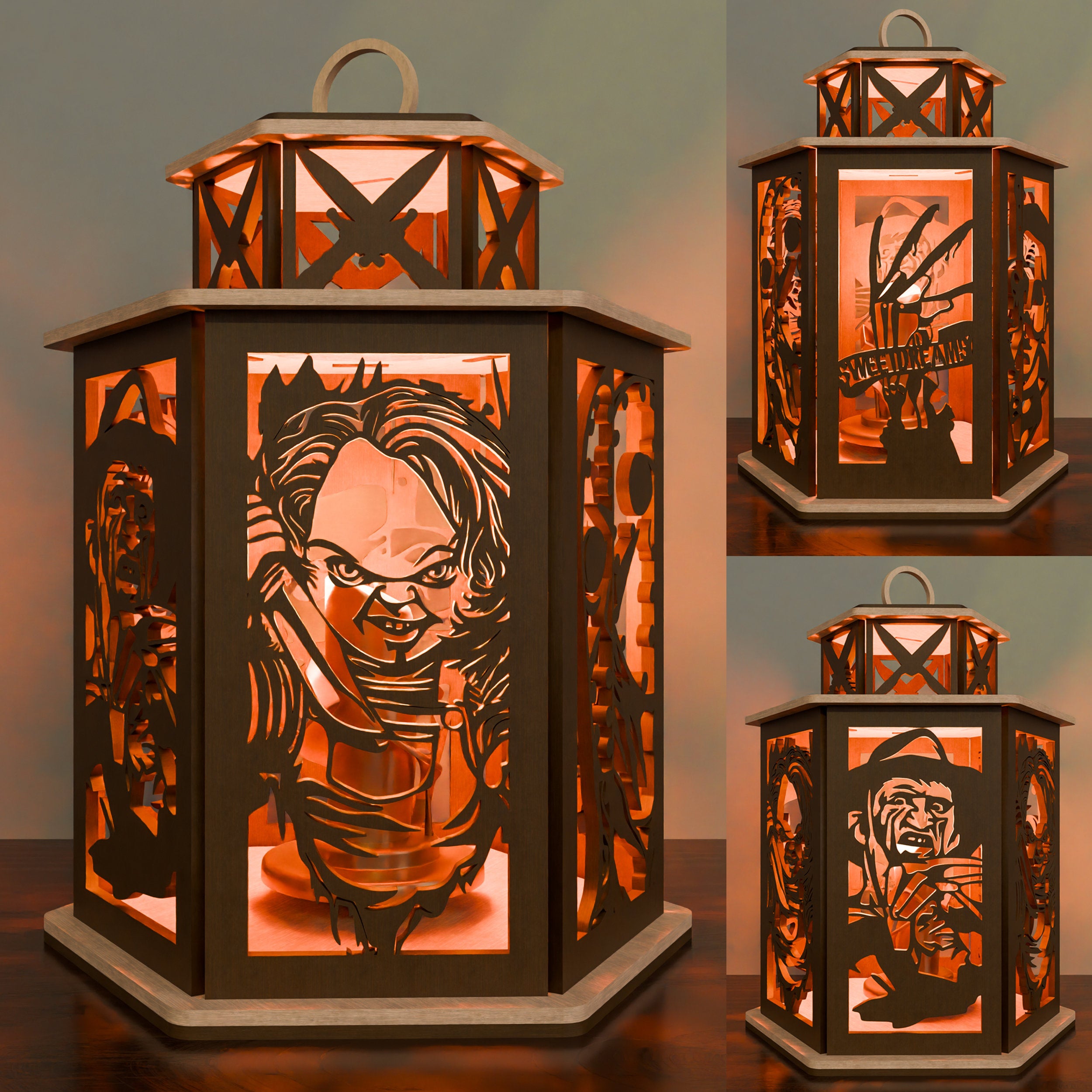 Horror Halloween Characters Candle Lamp, Horror Movie Lantern Boxes, Horror Gift