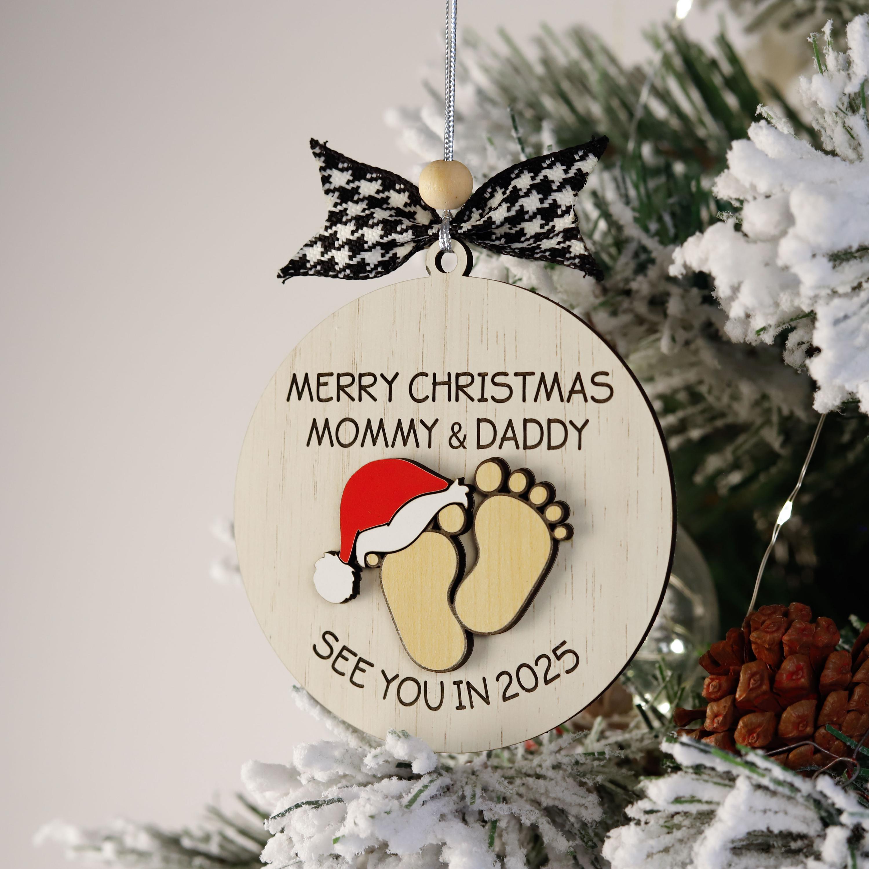 See You in 2025 Personalized Pregnancy Announcement Ornament, Gifts For New Parents