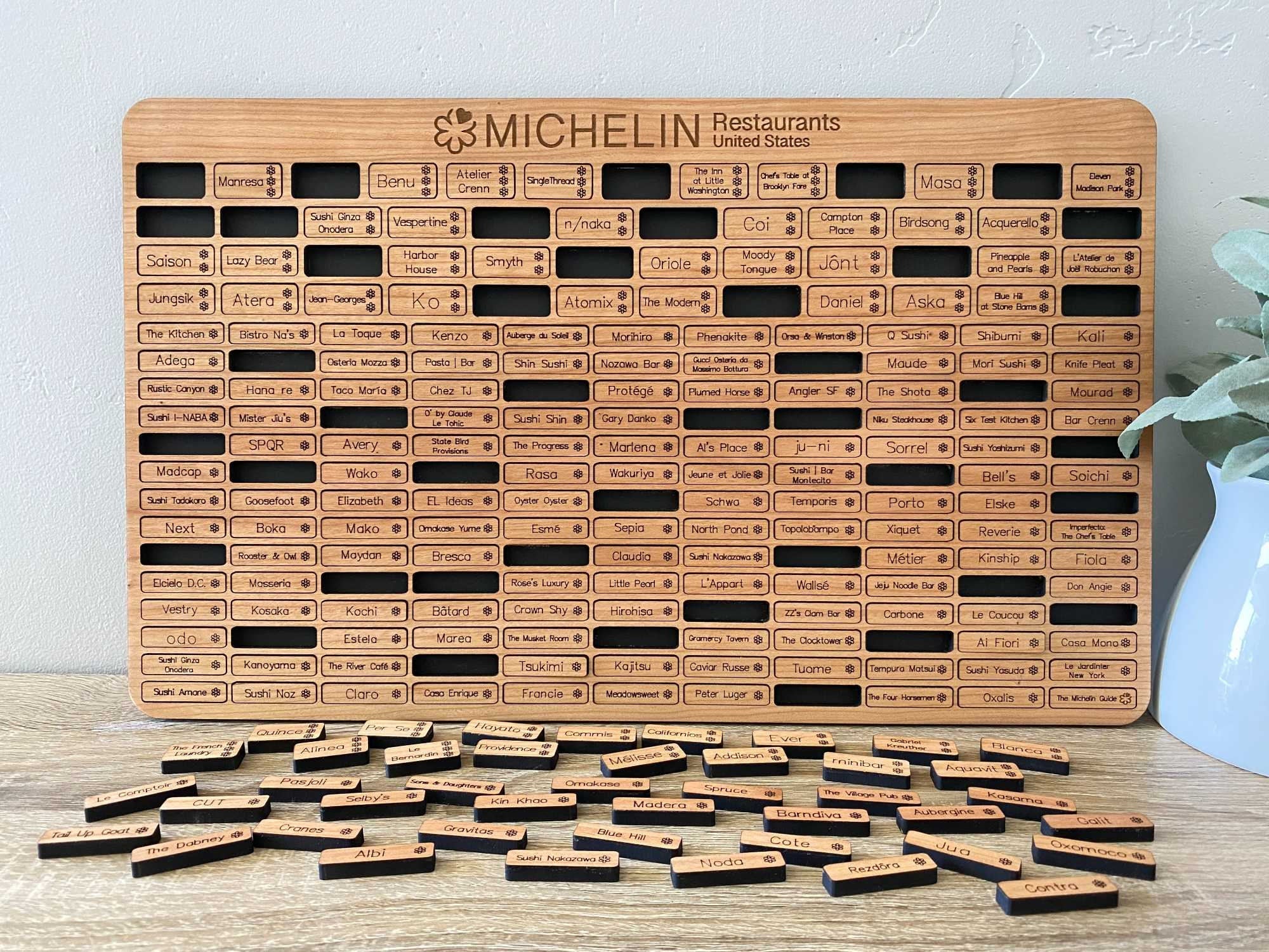 Michelin Restaurants Tracker – US Wood Sign, Unique Christmas Gifts For Dad