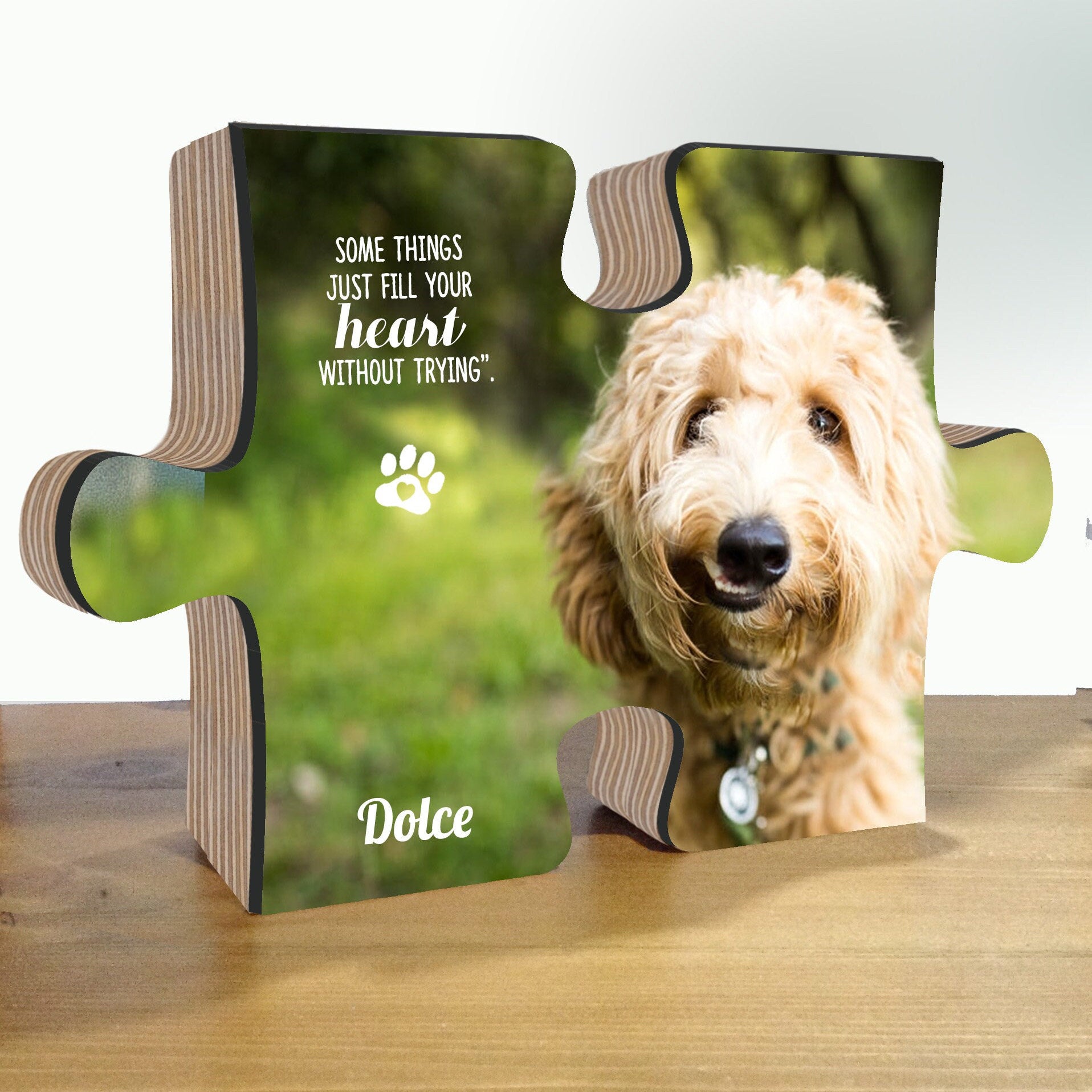 Custom Photo Wood Puzzle, Pet Memorial Photo on Wood, Pet Portrait, Gift For Dog Lover