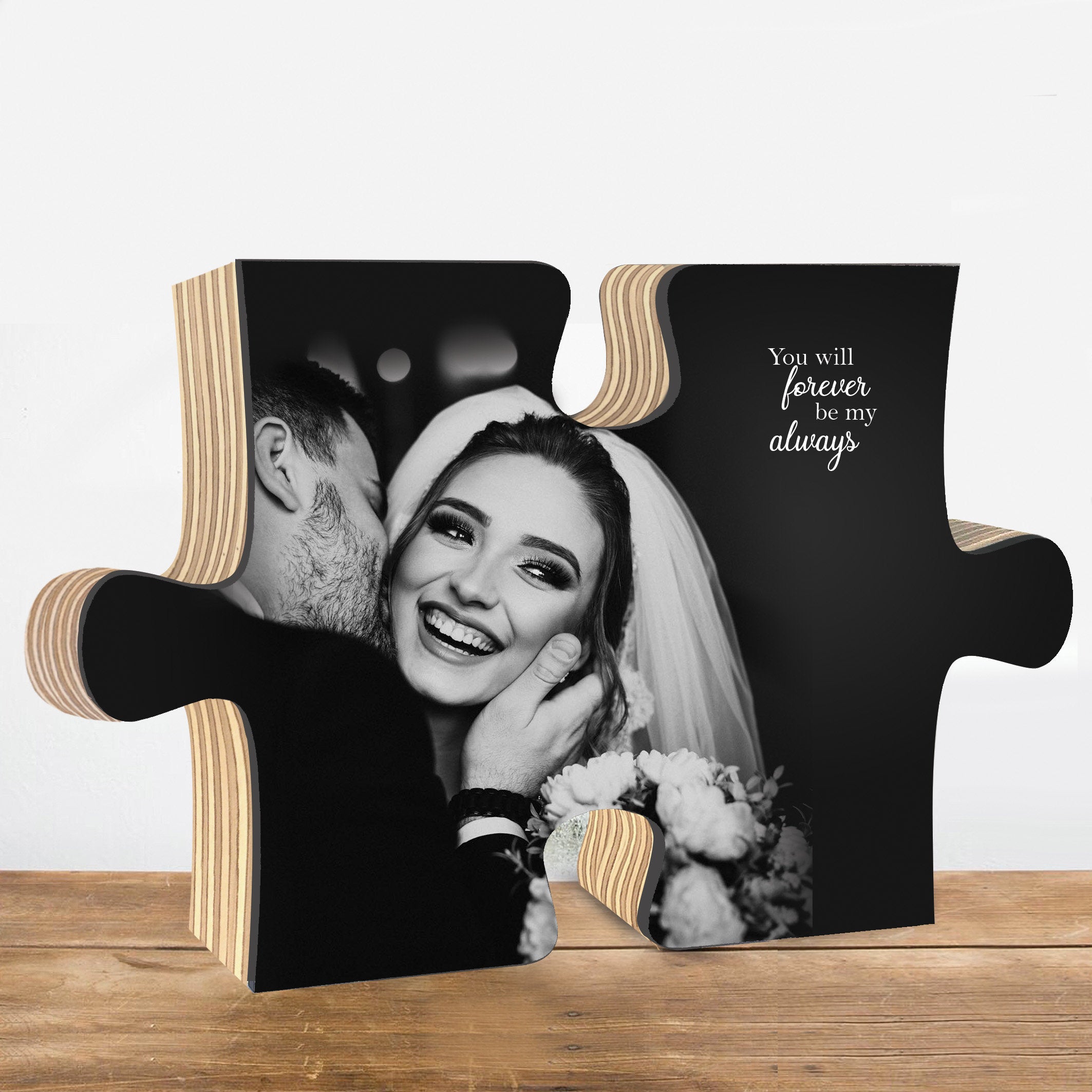 Anniversary Photo Wood Puzzle, Custom Photo on Wood, Valentine Gift For Couple