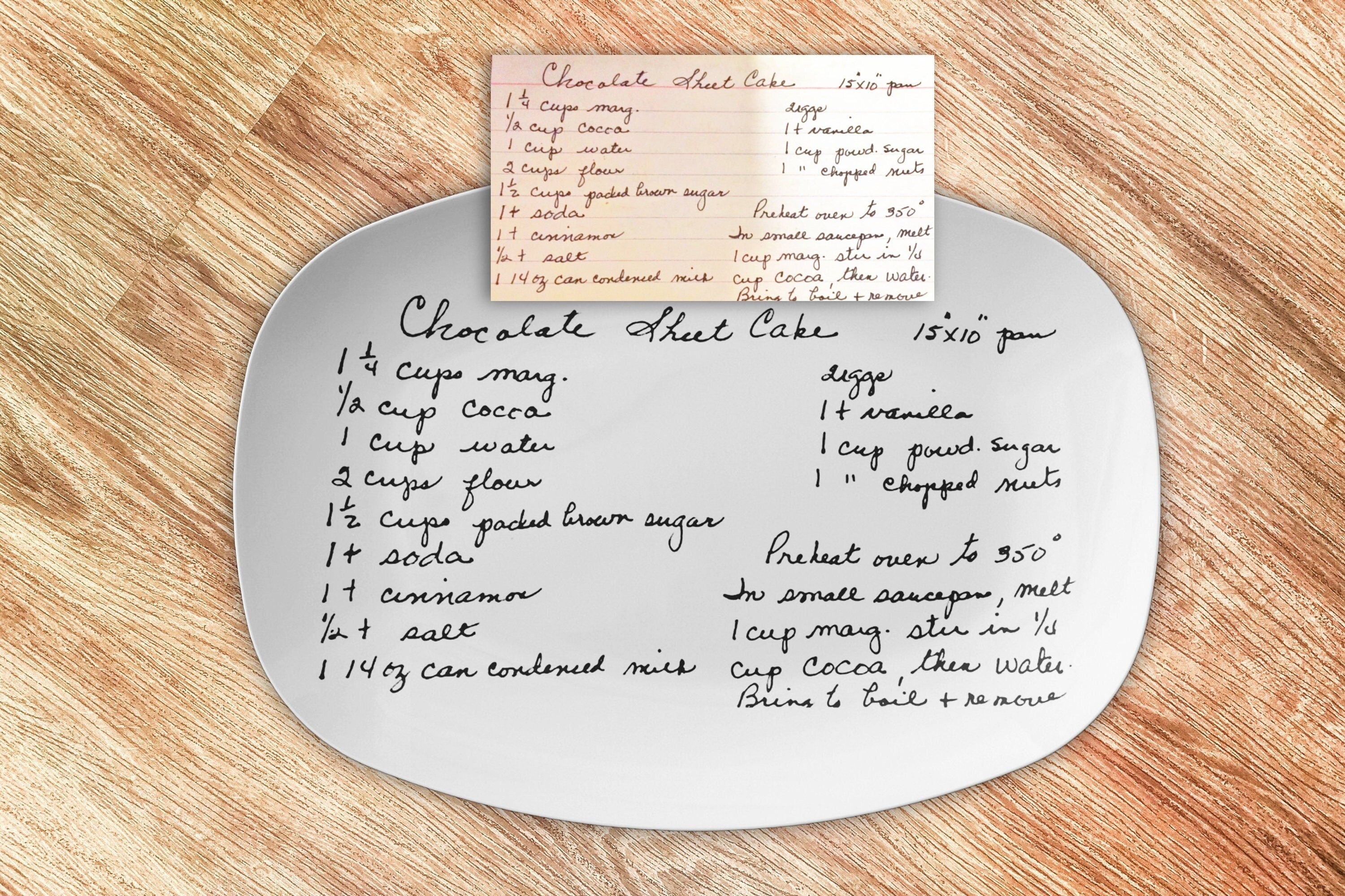 Personalized Handwritten Recipe Platter, Recipe Plate Keepsake, Mothers Day Gift