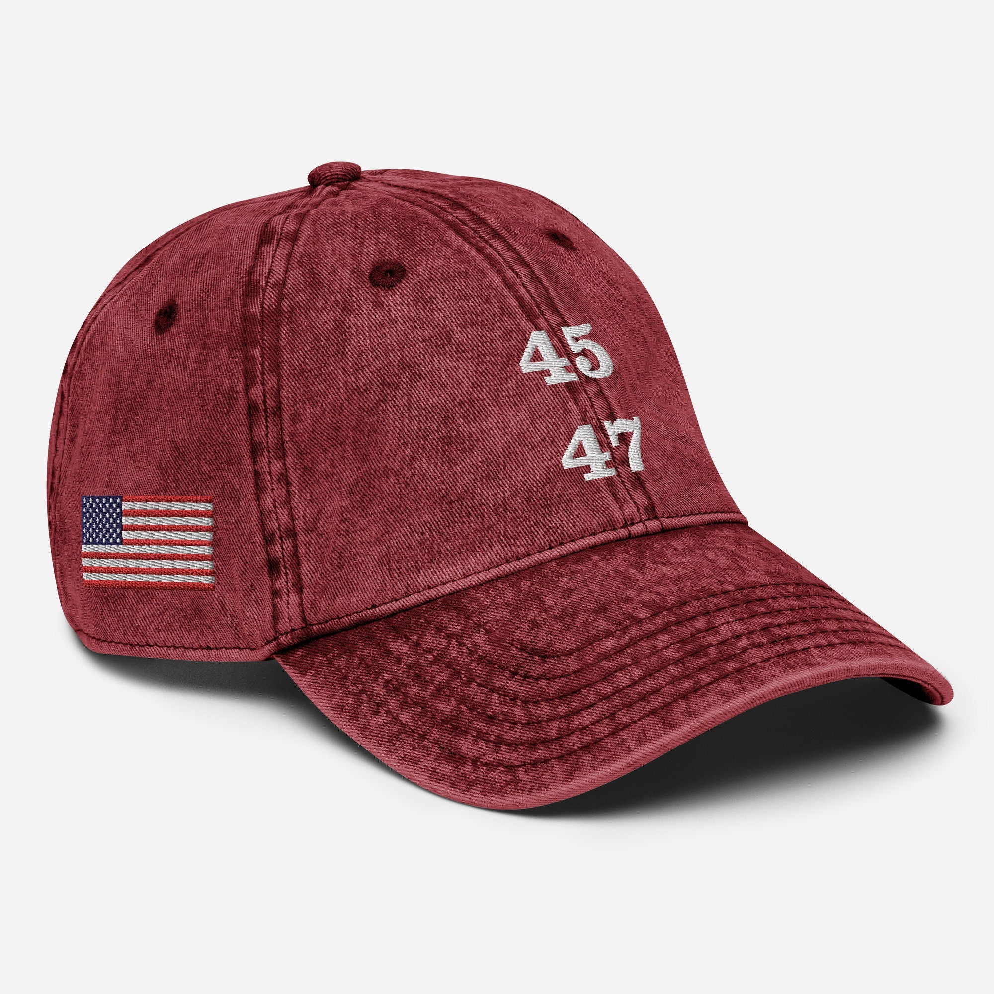 45 47 Vintage Custom Embroidered Hats, Trumpcap, Presidential Hat, Christmas Gifts