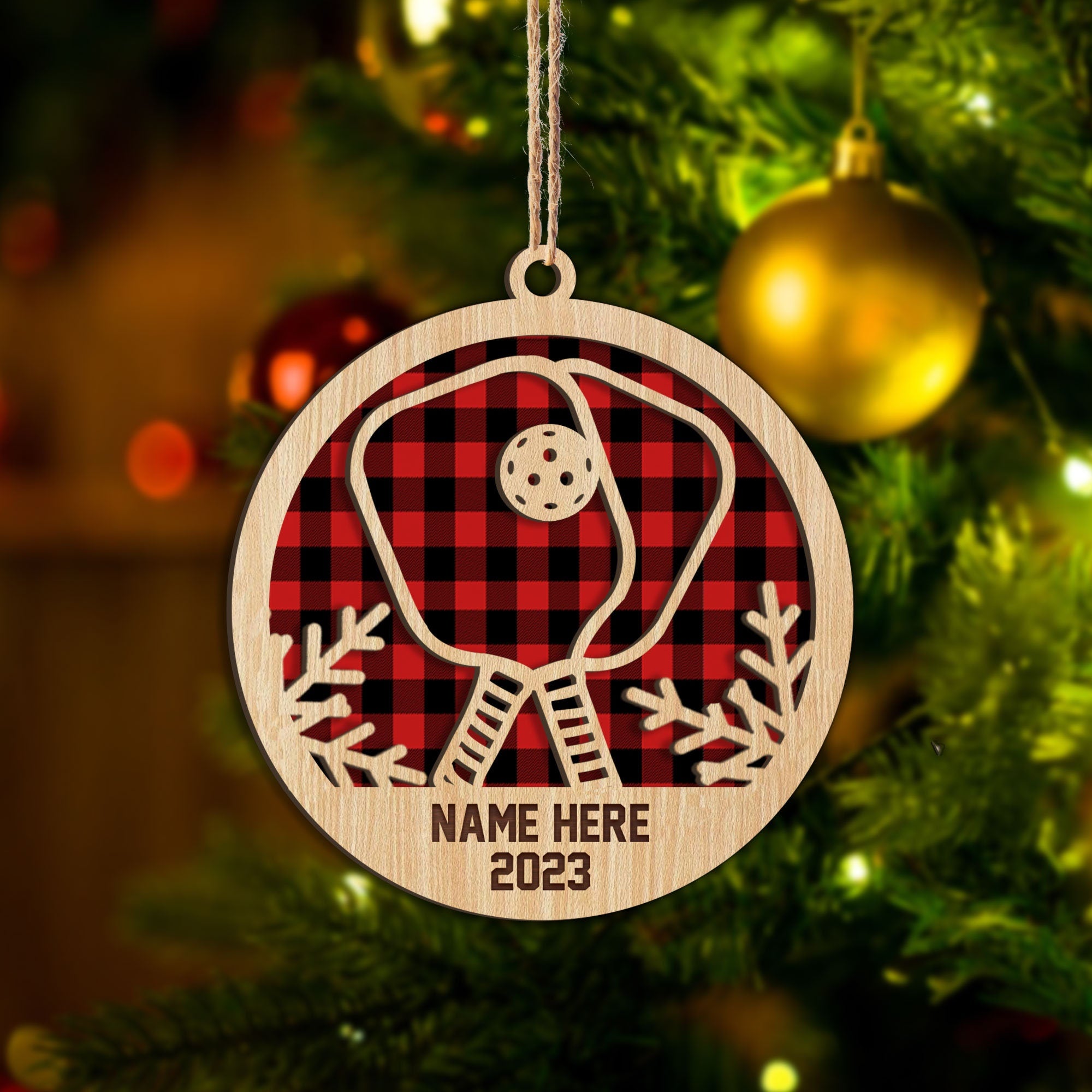 Personalized Pickleball Wood Christmas Ornament, Gifts For Pickleball Players