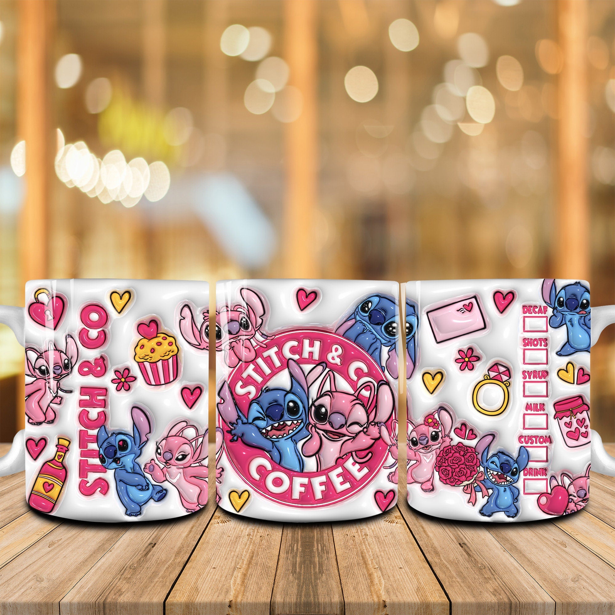 3D Inflated Effect Printed Mug, Valentine Coffee Mug, Valentine Gift For Couple