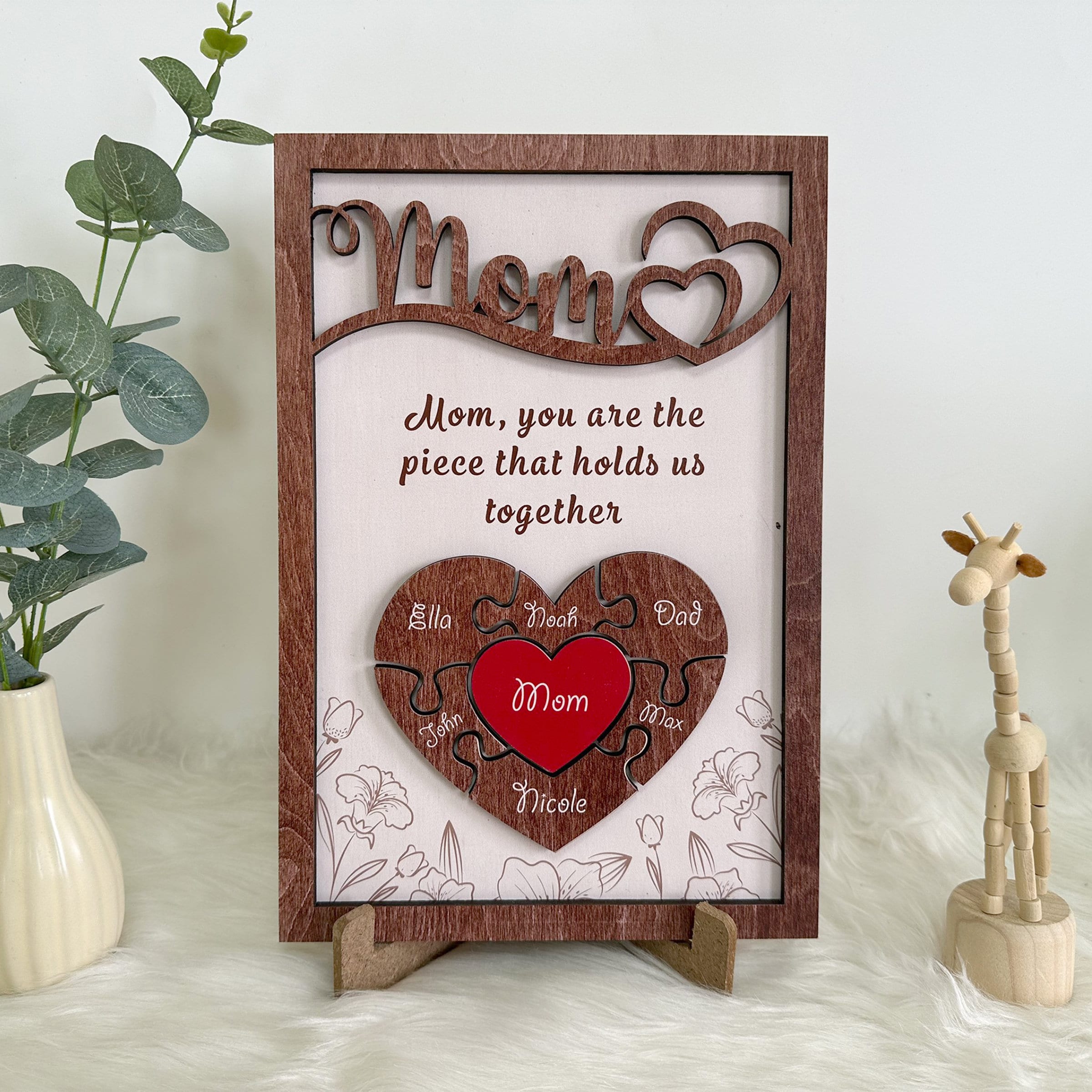 You Are The Piece That Holds Us Together Custom Mom Puzzle Sign, Gift For Mom