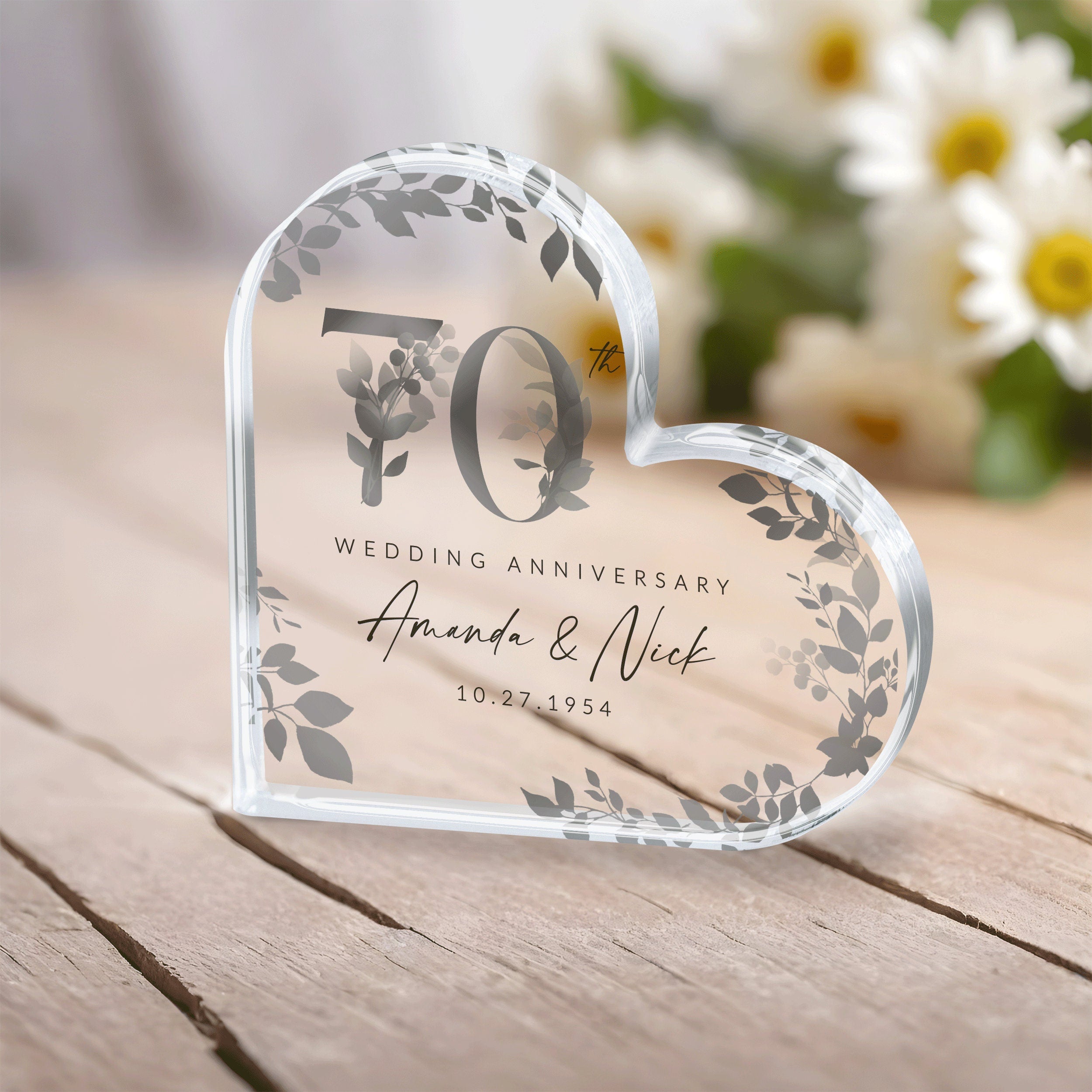 Custom Wedding Anniversary Acrylic Plaque, Keepsake Gifts, Valentine's Day Gifts