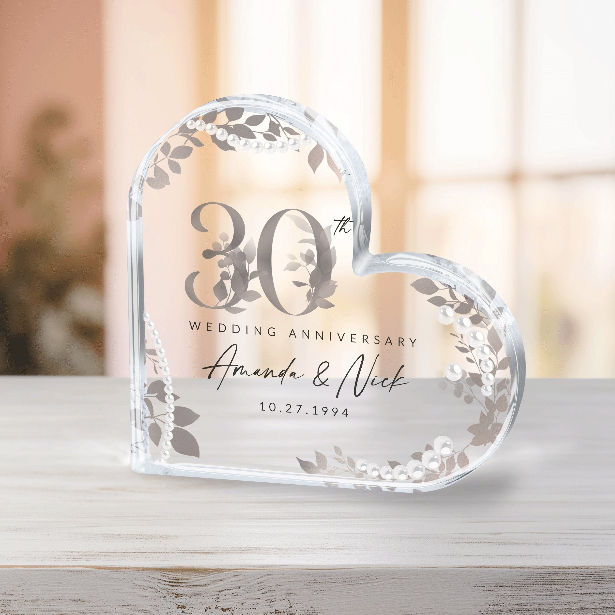 Personalized Wedding Anniversary Acrylic Plaque, Keepsake Gifts, Valentine's Day Gifts