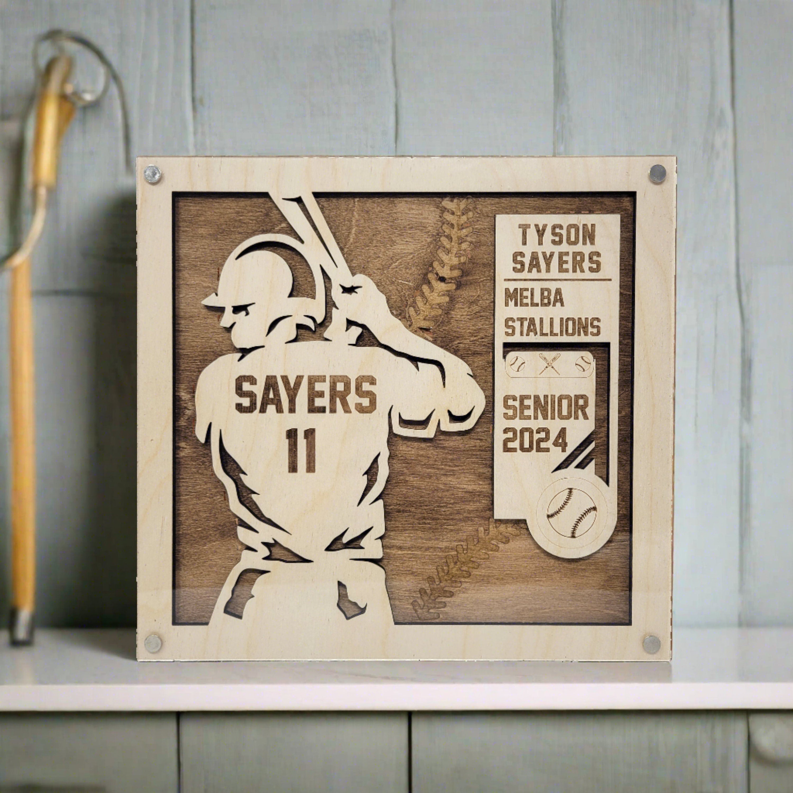 Personalized 3D Baseball Sign, Baseball Senior Gift, Gift For Baseball Player