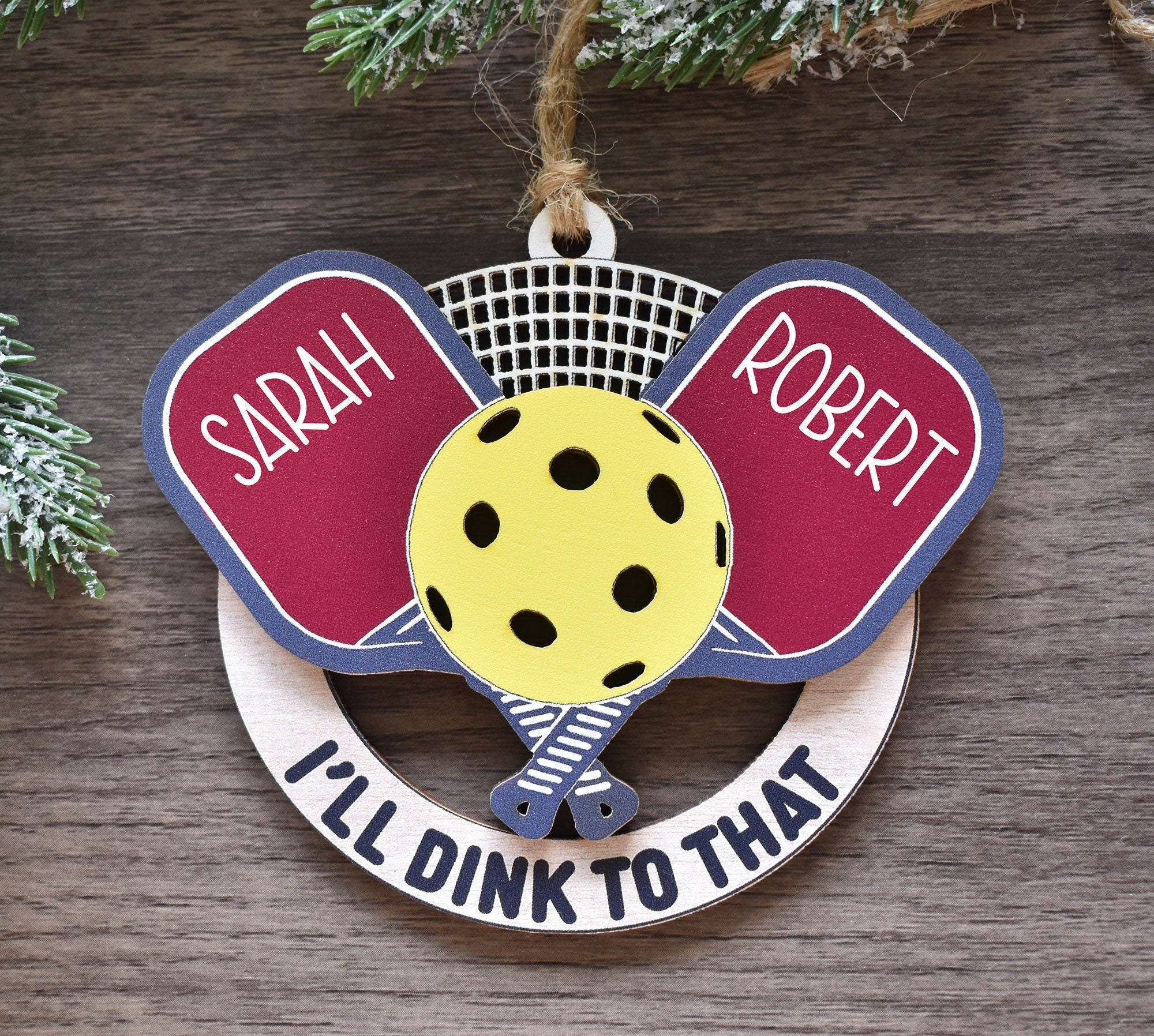 I'll Drink To That Personalized Pickleball Wood Christmas Ornament, Gifts For Pickleball Players