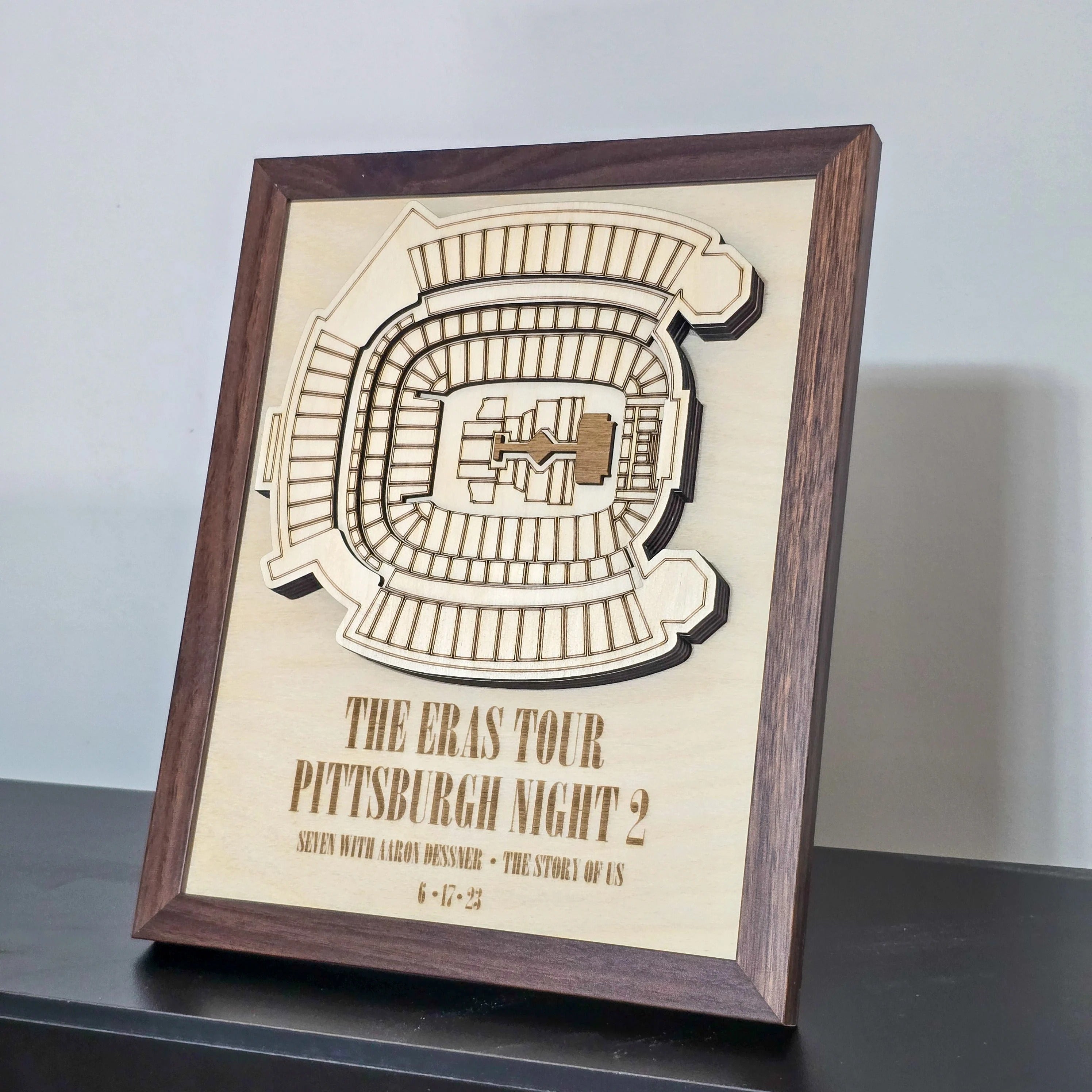 The Eras Tour Pittsburgh Stadium, 3D Custom Stadium Wooden Plaque, Gift For Swifties