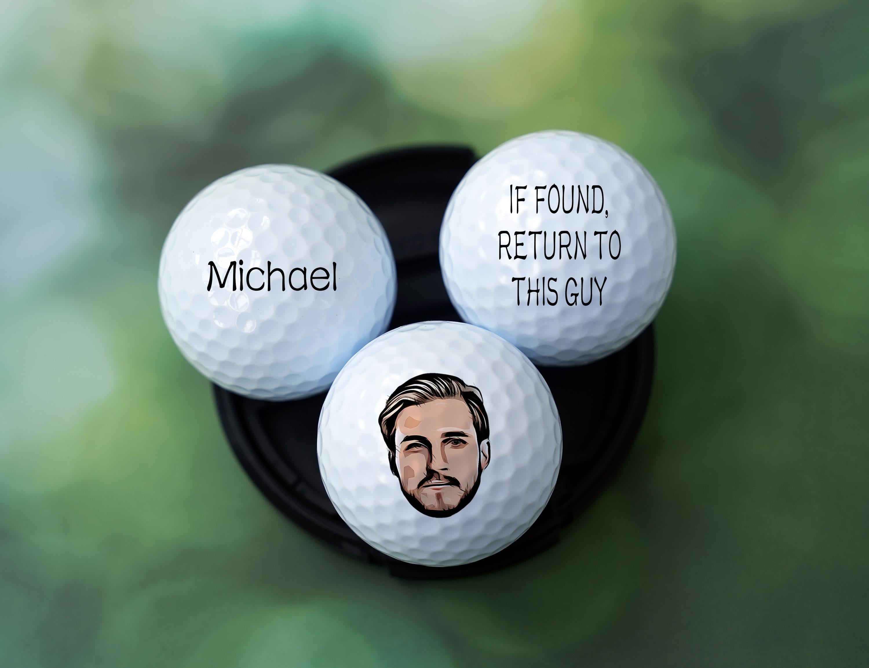 Custom Portrait Golf Balls, Funny Golf Balls, Gift For Golfer