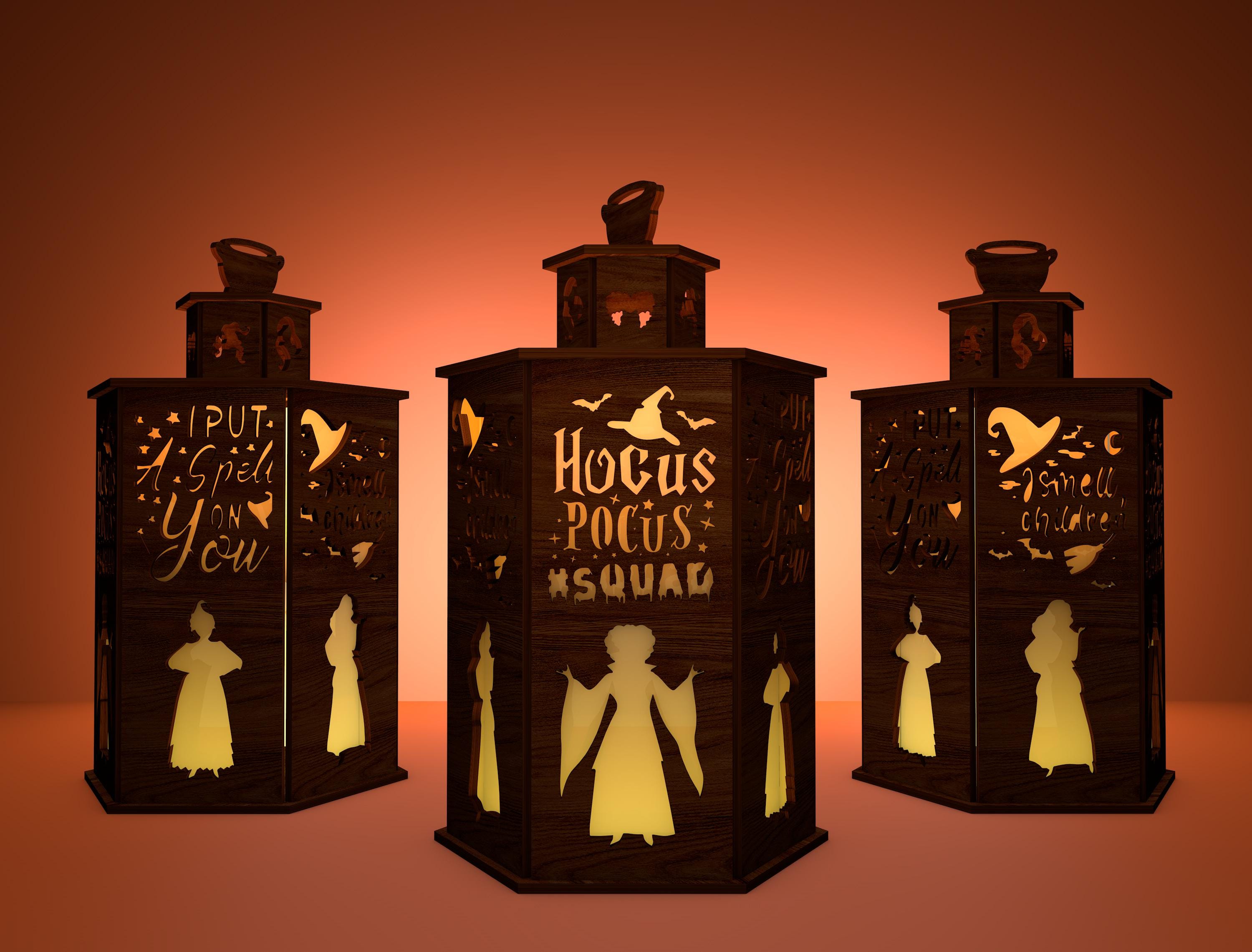 Hocus Pocus Squad Halloween Candle Lamp, Gift For Horror Movies Fan, Halloween Decor