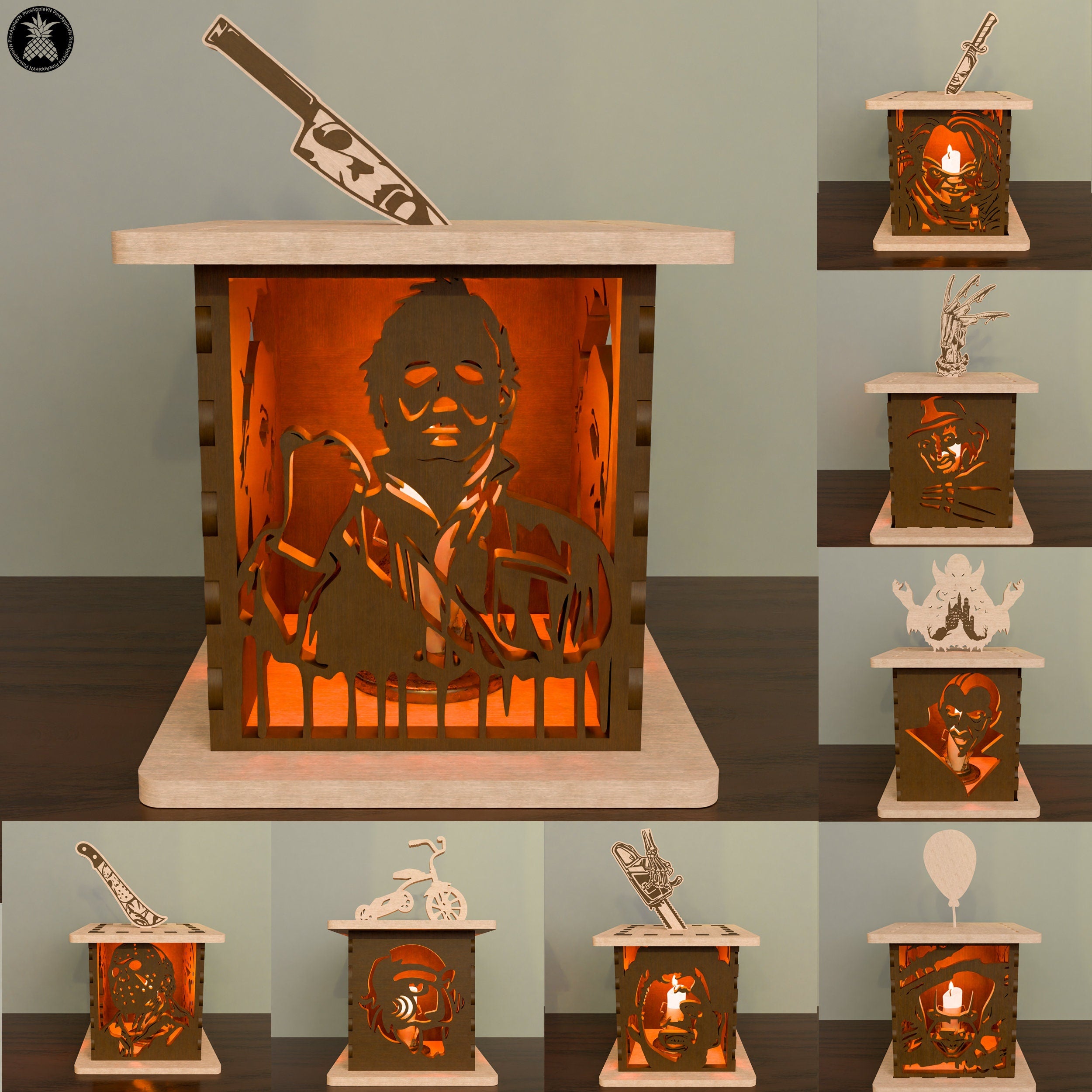 Halloween Lantern Box, Horror Movies Candle Lamp, Halloween Decor