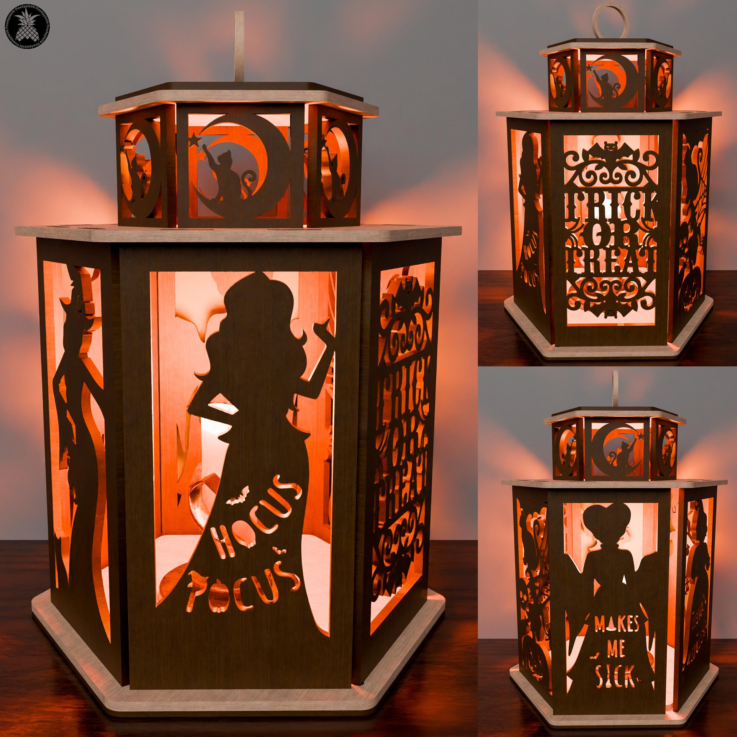 Trick Or Treat Halloween Candle Lamp, Halloween Decor