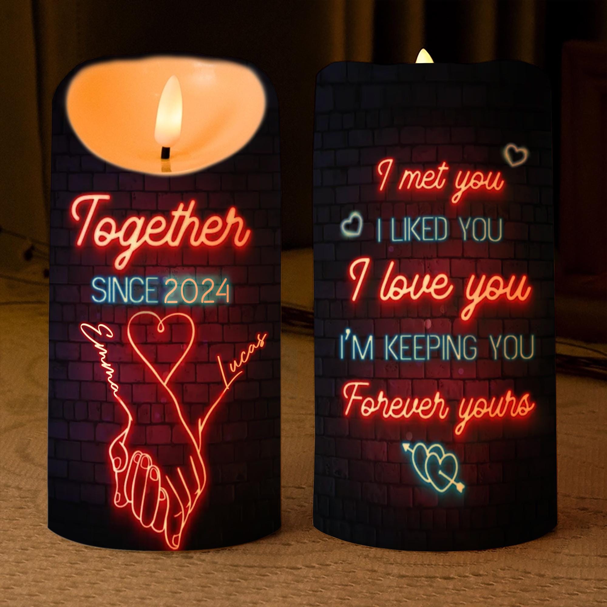 I Met You I Liked You Flameless LED Candle, Flameless Candles, Anniversary Gift For Couple