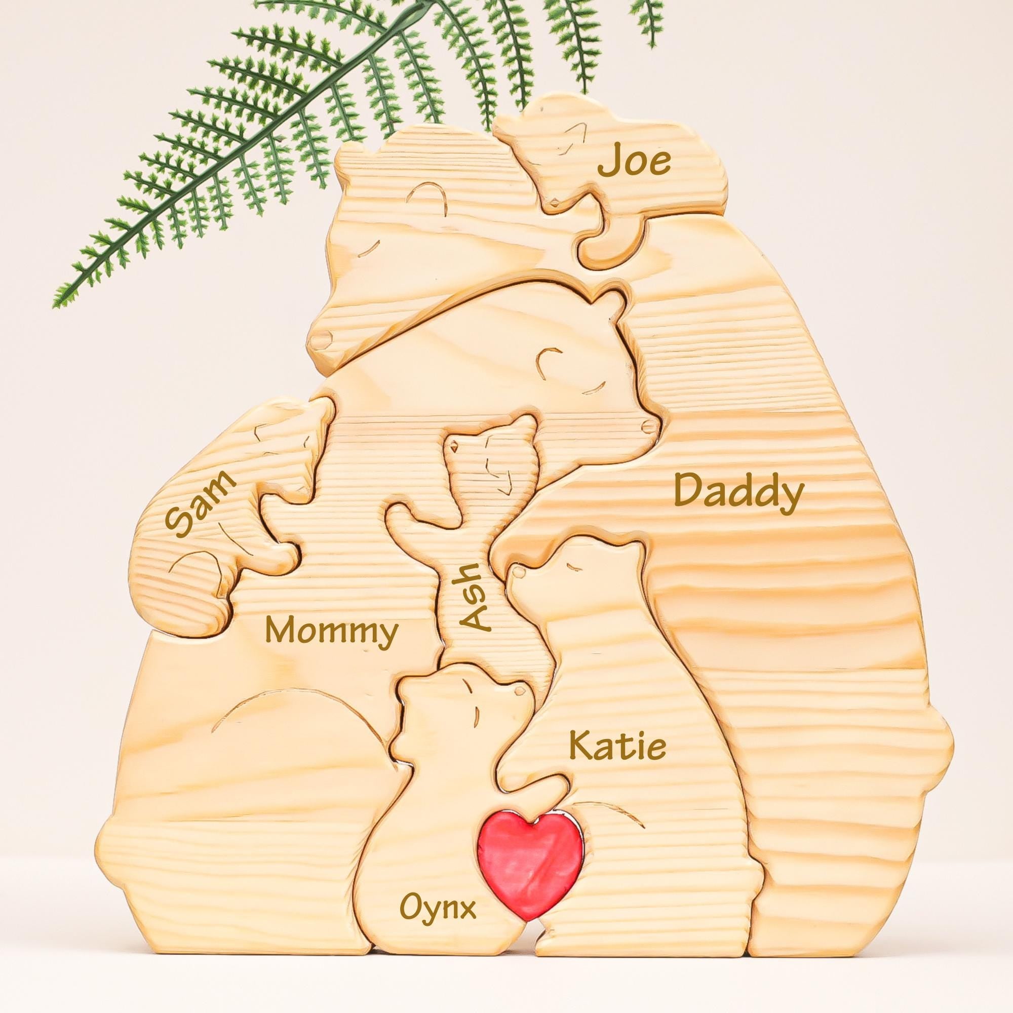 Bear Family Personalize Wooden Puzzle, Family Puzzle, Mother's Day Gift, Family Gift Idea