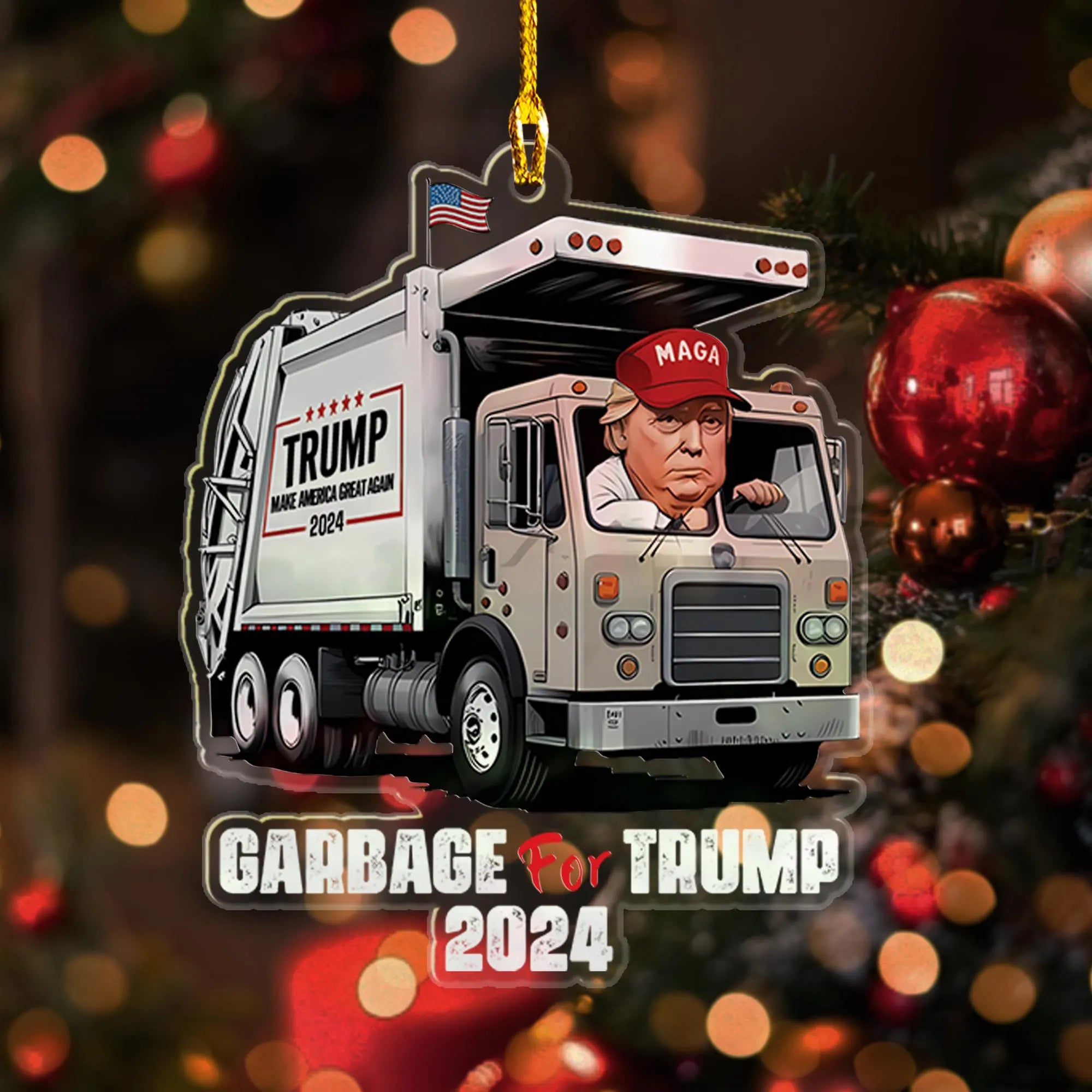 Make USA Great Again Acrylic Christmas Ornament, Trump2024 Christmas Ornament