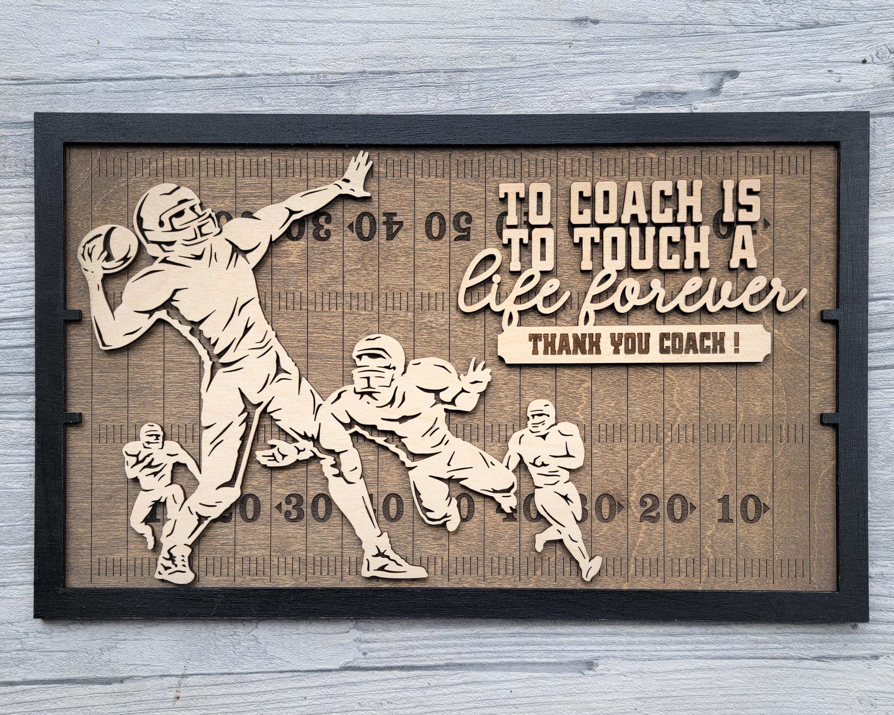 The Stadium Field Series Football Christmas Wood Sign, Gift For Football Fans