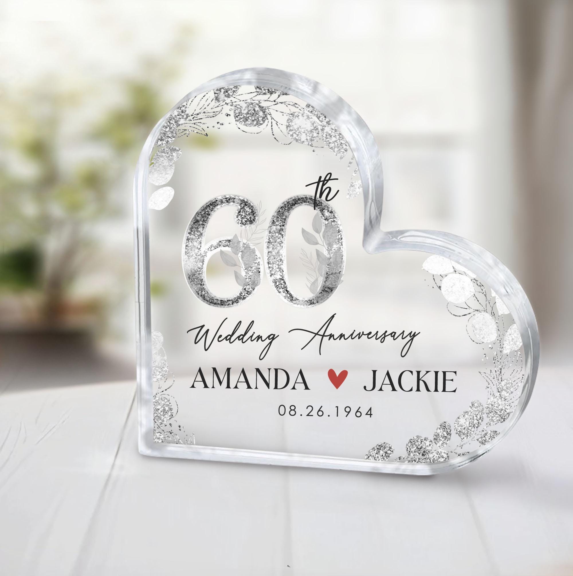 Personalized Wedding Anniversary Acrylic Plaque,  Diamond Wedding Keepsake Gifts, Valentine's Day Gifts