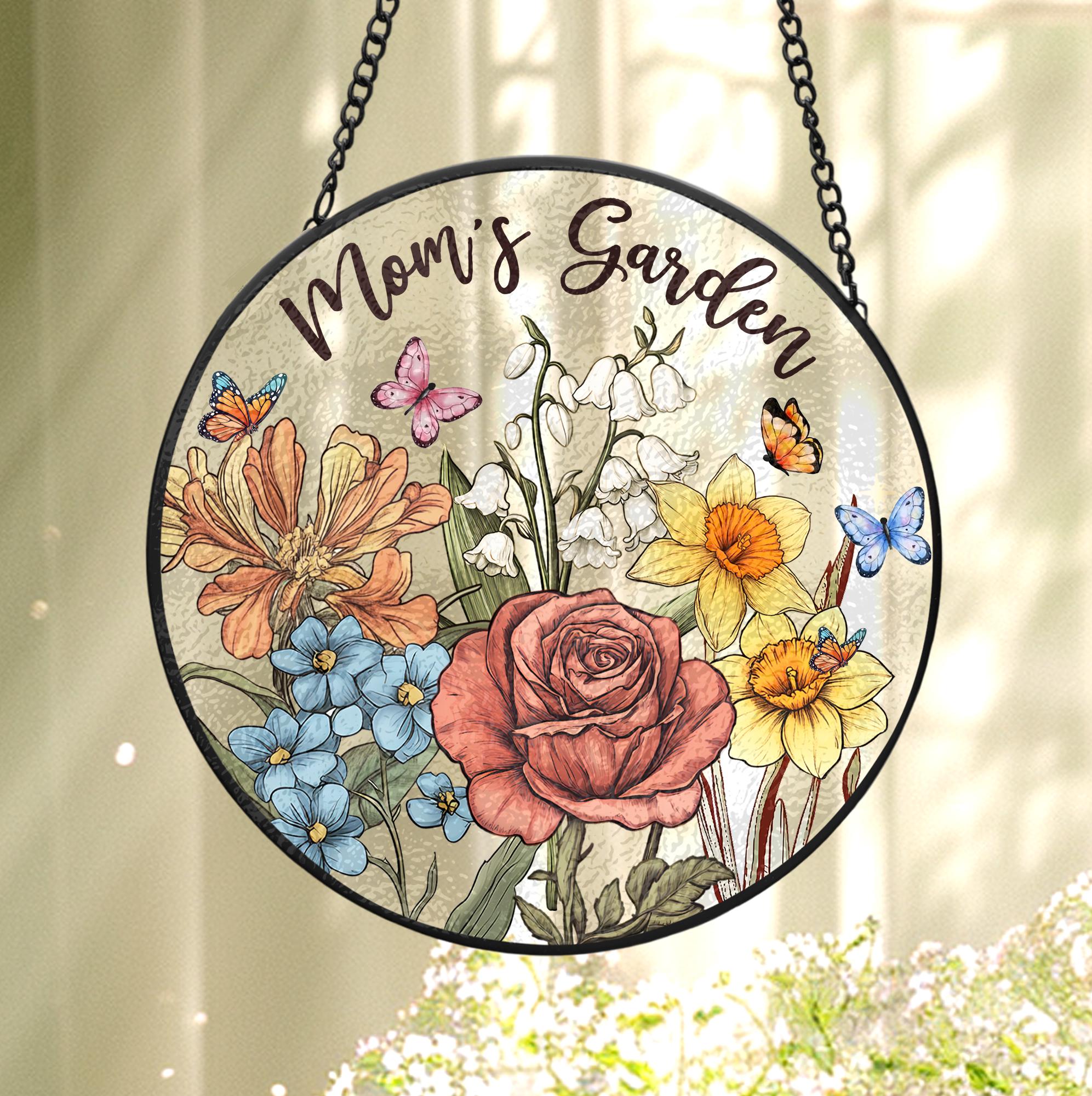 Flowers Garden Acrylic Suncatcher, Mothers Day Gift, Gift For Mom And Grandma