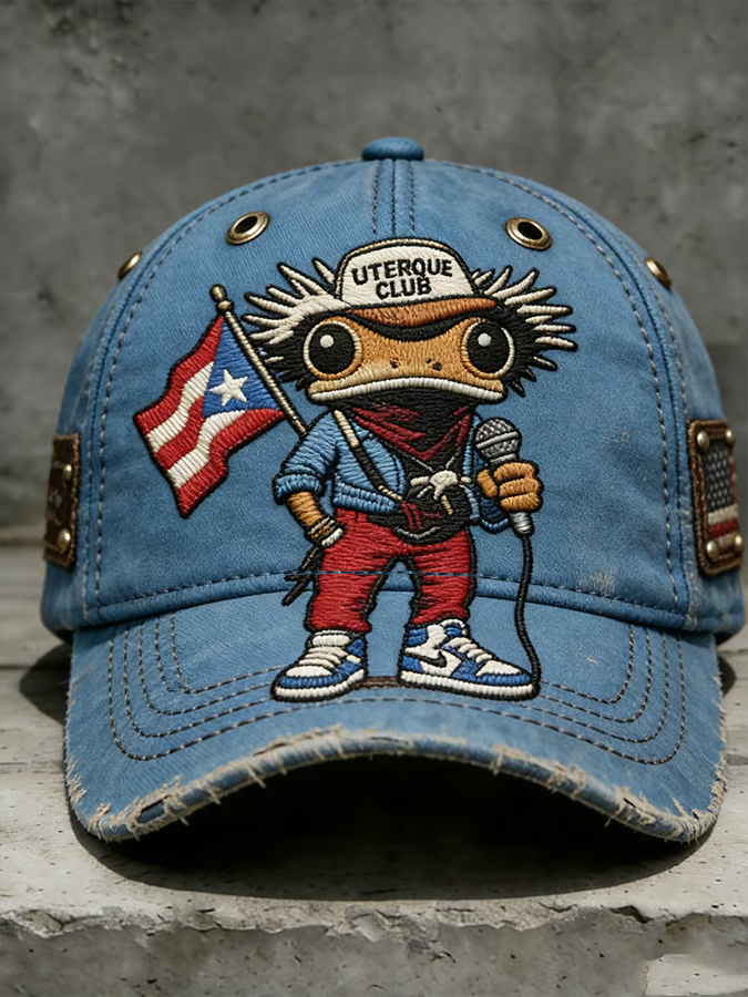 Bad Bunny Frog Sapo Concho Printed Hat, Bad Bunny Bowl Half Time Boricua Puerto Rican Adjustable Cap Mens Dad Cap