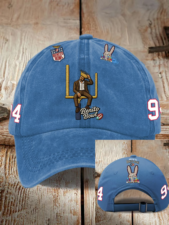 Bad Bunny Halftime Bowl 2026 Printed Hat, Benito Bowl 2026 Baseball Hat Cap, Presents For Football Fans