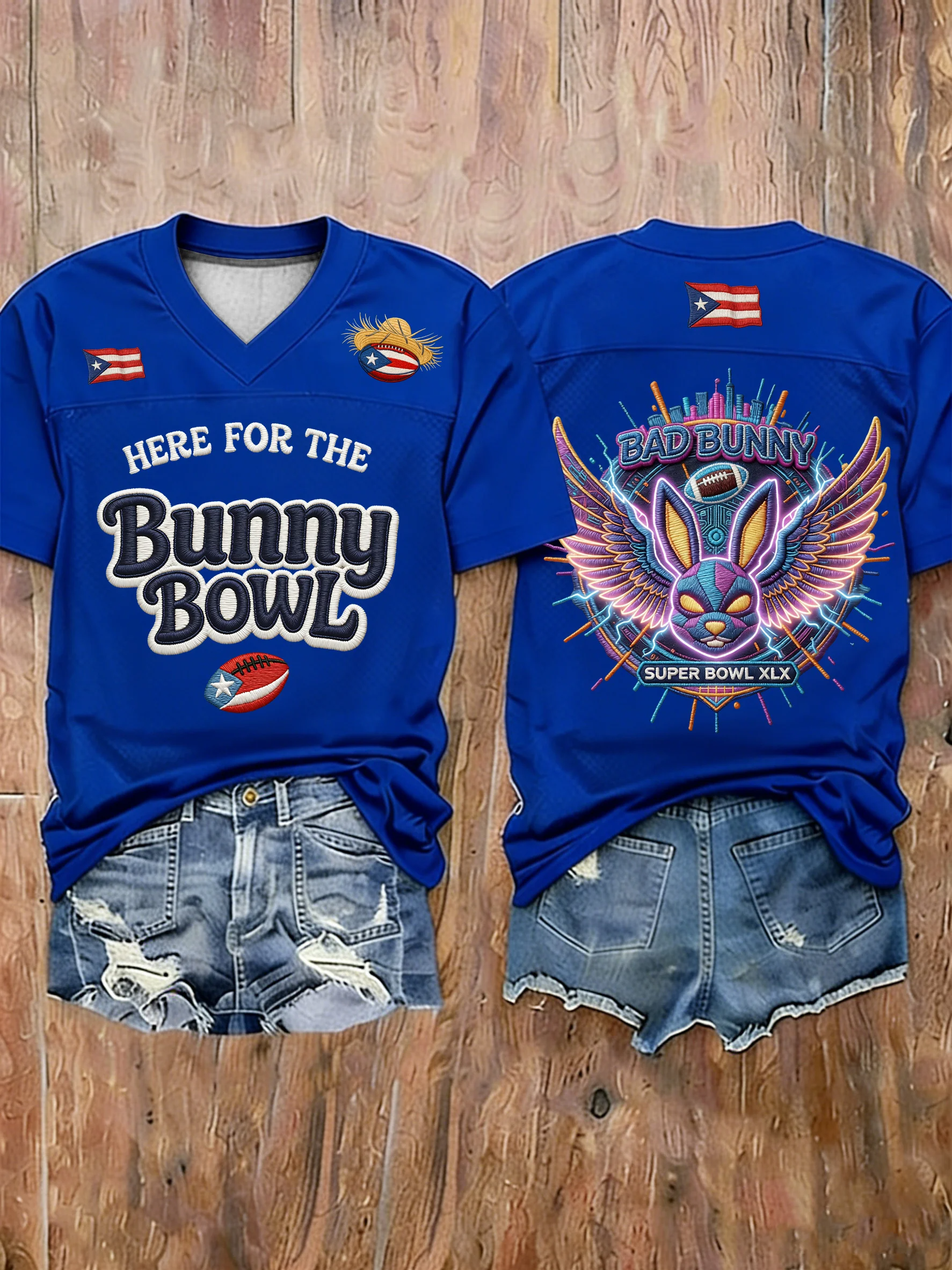 Here For Bunny Bowl 2026 Tee, Bad Bunny Puerto Rico Shirt, Game Day Shirt, LX Super Bad Game Day Bunny Shirt