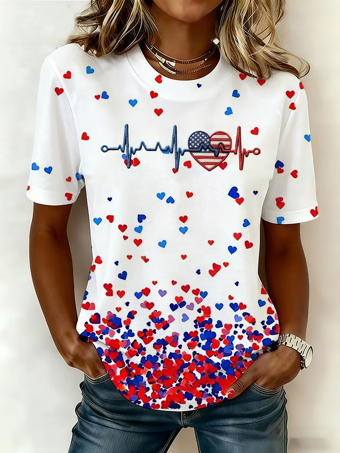 Patriotic Heartbeat 250th Anniversary T-shirt, 250 Years of America Shirt, 4th Of July Patriotic Tees