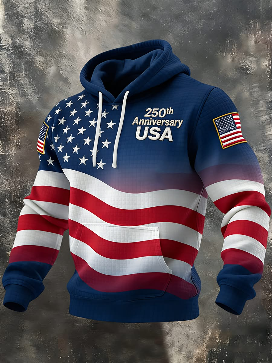 250th Anniversary USA Hoodie, Independence Day Apparel, Hooded Jumper 4th Of July Gift