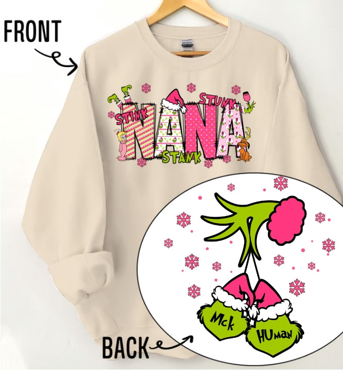 Nana Kids Nick Name Christmas Sweatshirt, Custom Kids Family Sweatshirt, Christmas Gift For Grandma