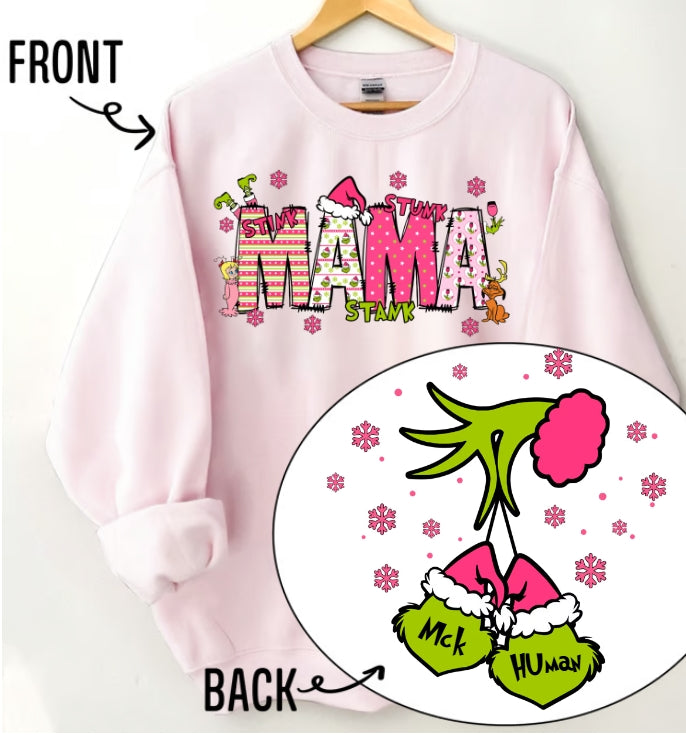 Mama Kids Nick Name Custom Christmas Sweatshirt, Custom Kids Family Sweatshirt, Christmas Gift For Grandma