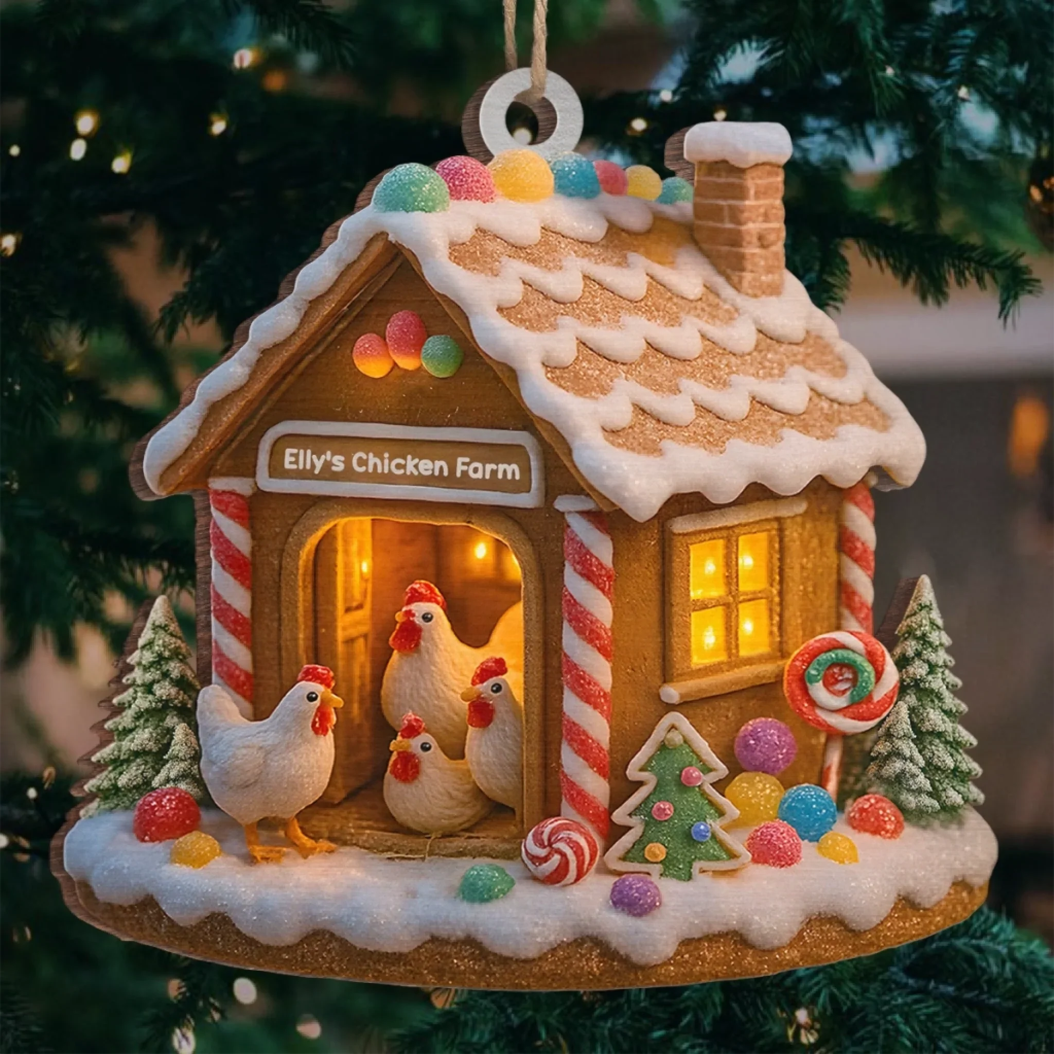 Little Farm Custom Wood Ornament, Wood Christmas Ornament, Unique Christmas Ornaments