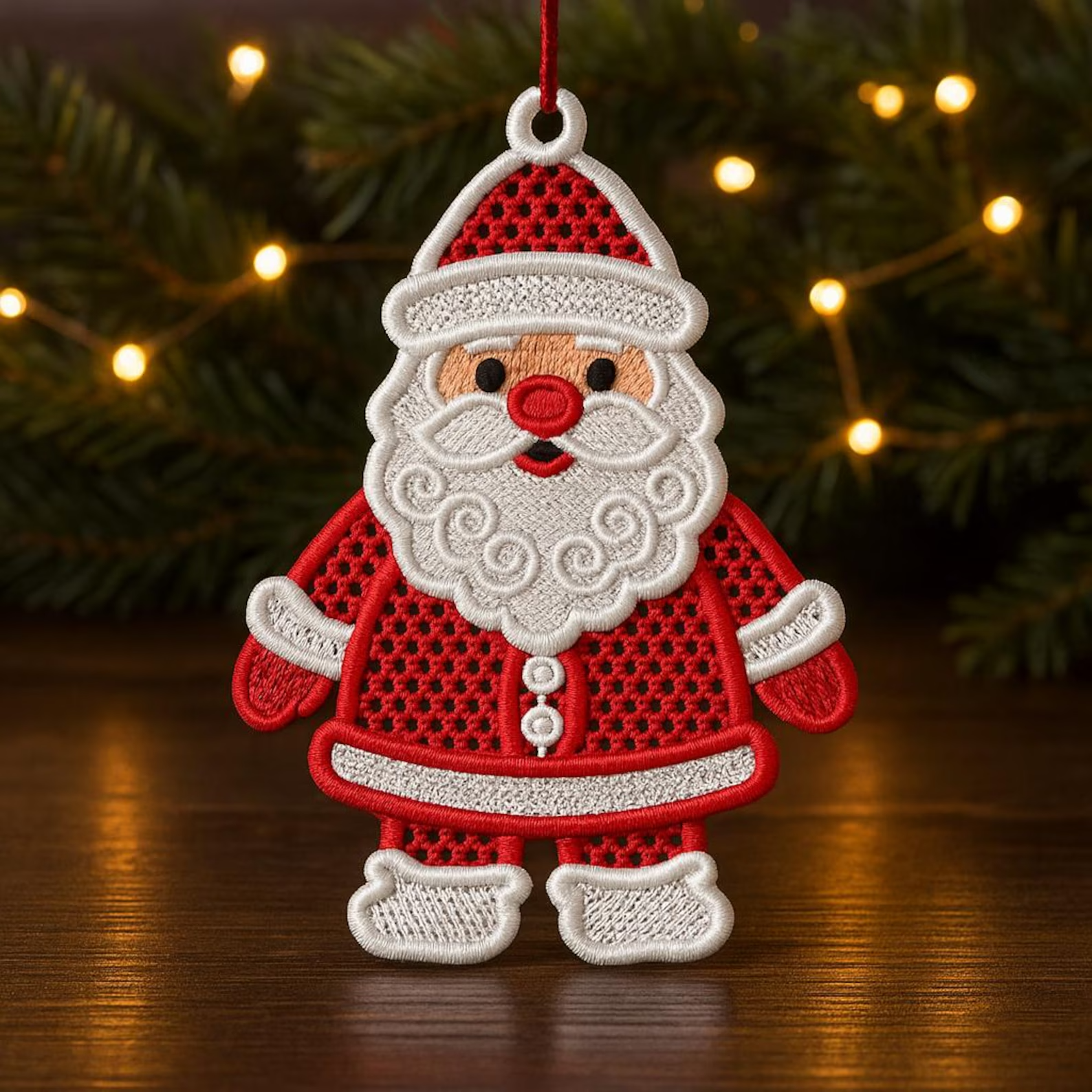Santa Claus Christmas Ornament Acrylic Flat Ornaments, Unique Family Gift, Christmas Tree Decorations
