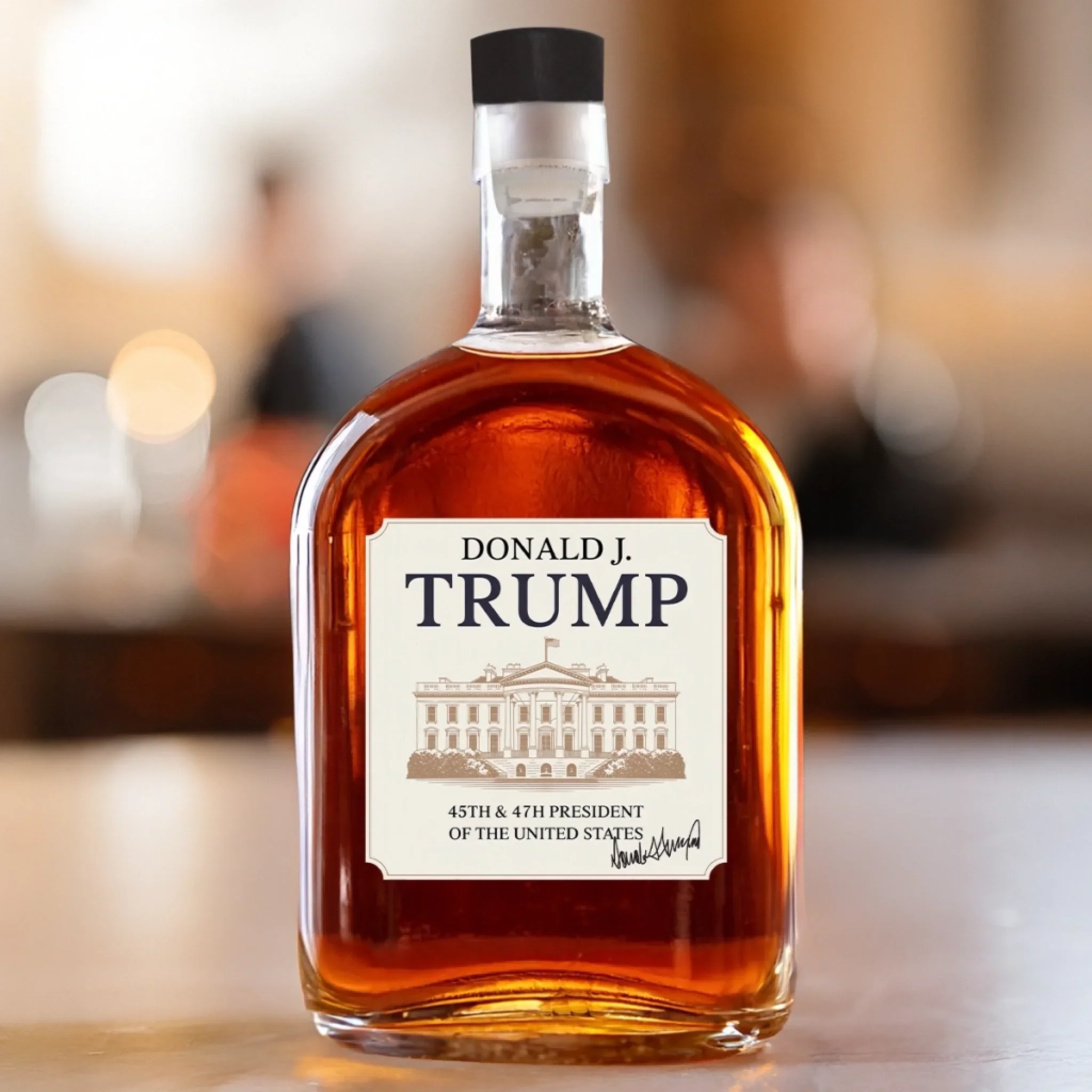 No Retreat, No Regrets, Just Results US Patriotic Pride Whiskey Bottle American Glassware Wine Glasses