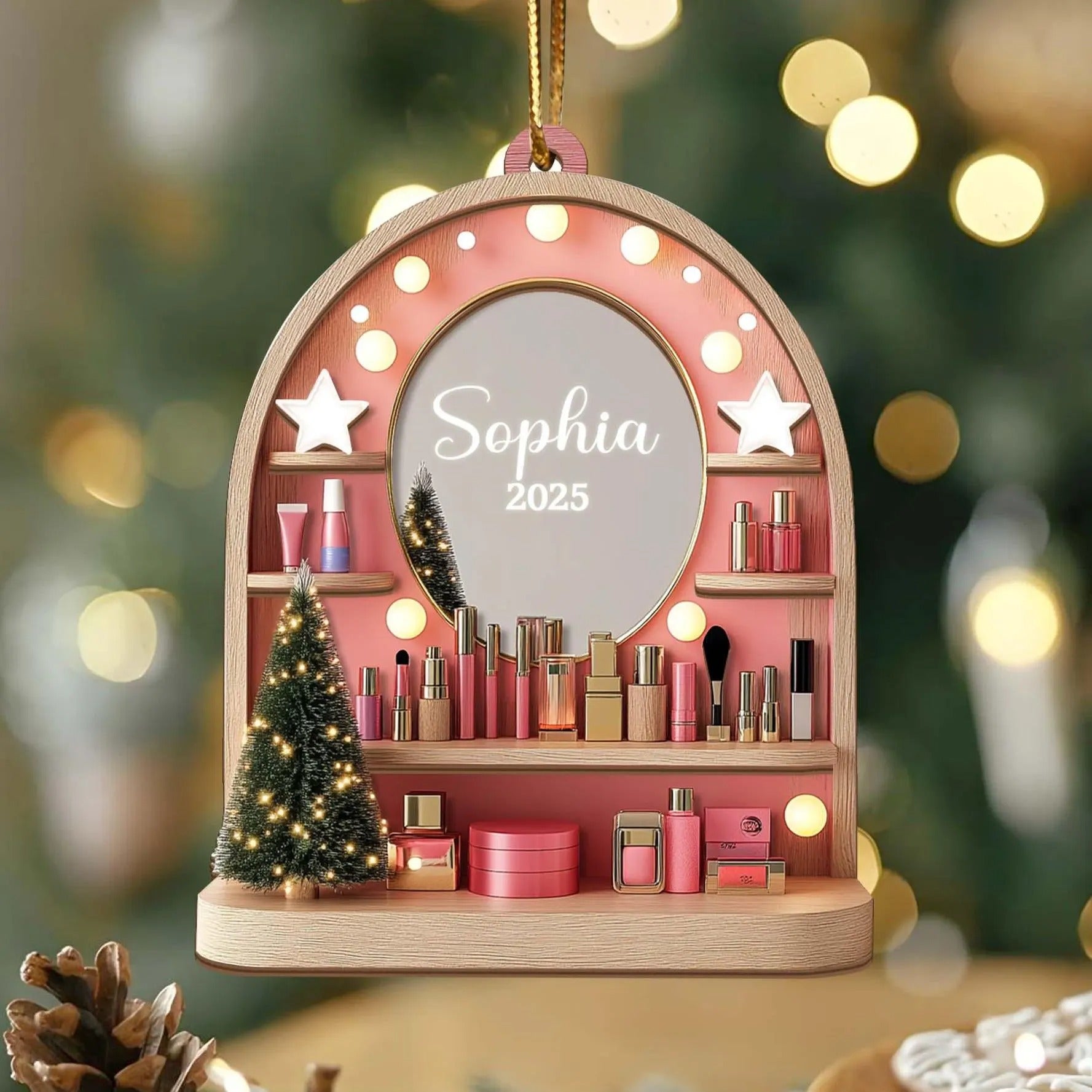 Custom Makeup Bag Ornament, Gifts For Makeup Lovers, Personalised Bridesmaid Gifts, Makeup Lover Gift