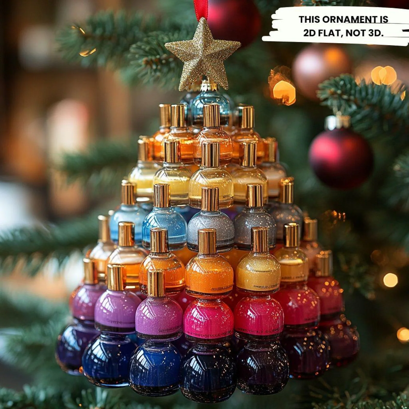 Nail Stuff Gel Bottle Acrylic Ornament, Beauty Lover Christmas Gift Idea, Nail Tech Festive Nails Beauty Gift