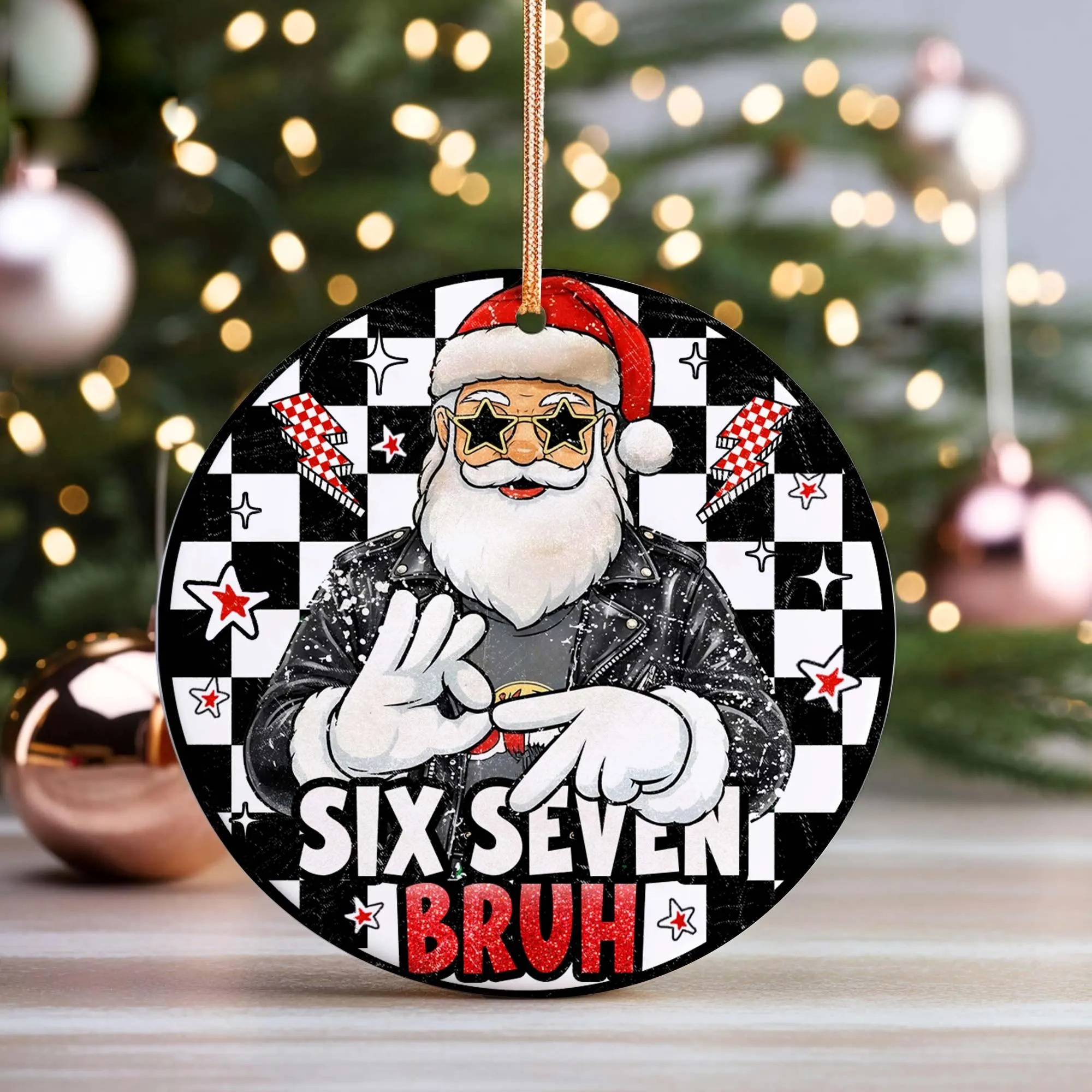Six Seven Meme Christmas Ornament, Christmas Ornaments For Teens, Unique Personalized Christmas Ornaments